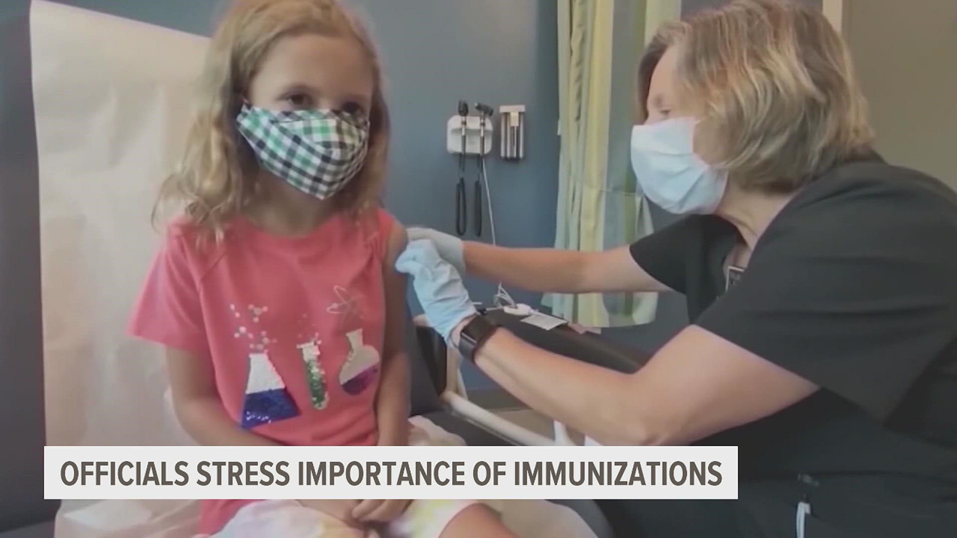 State officials say that vaccination is a crucial step to keep kids safe during the school year.