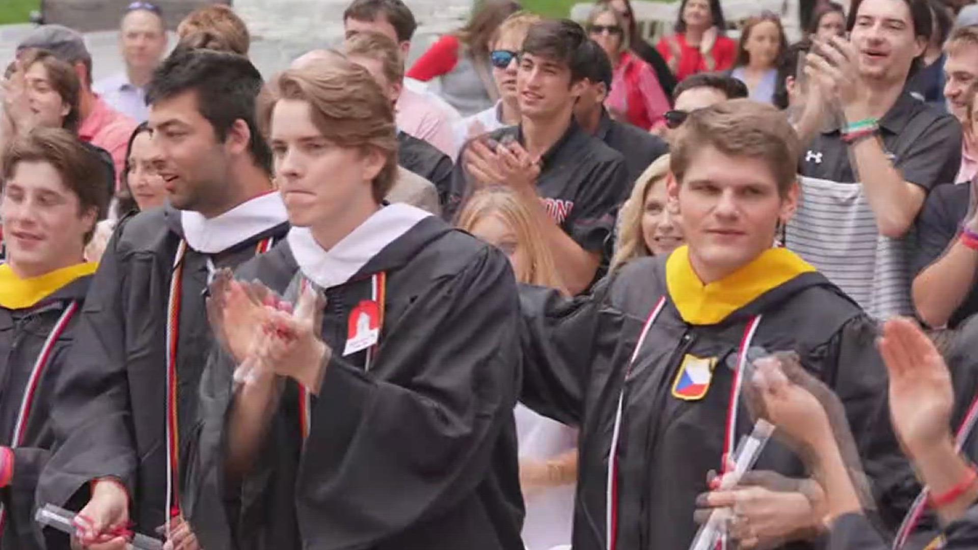 The school held a special graduation ceremony just for the seniors of the lacrosse team that has made it to the DIII National Title Game for the first time.