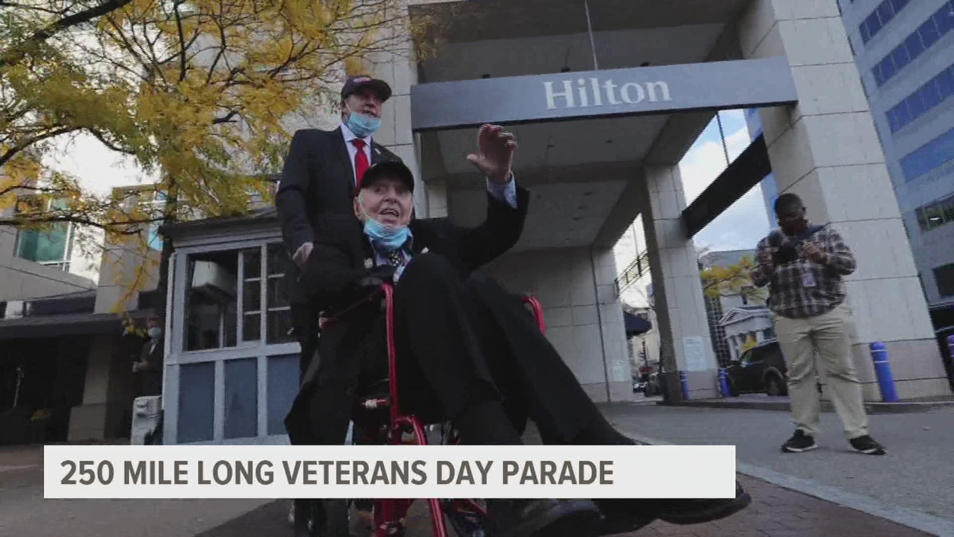 A final tribute from one veteran to others in what could be the nation's longest COVID-19 safe Veterans Day parade.