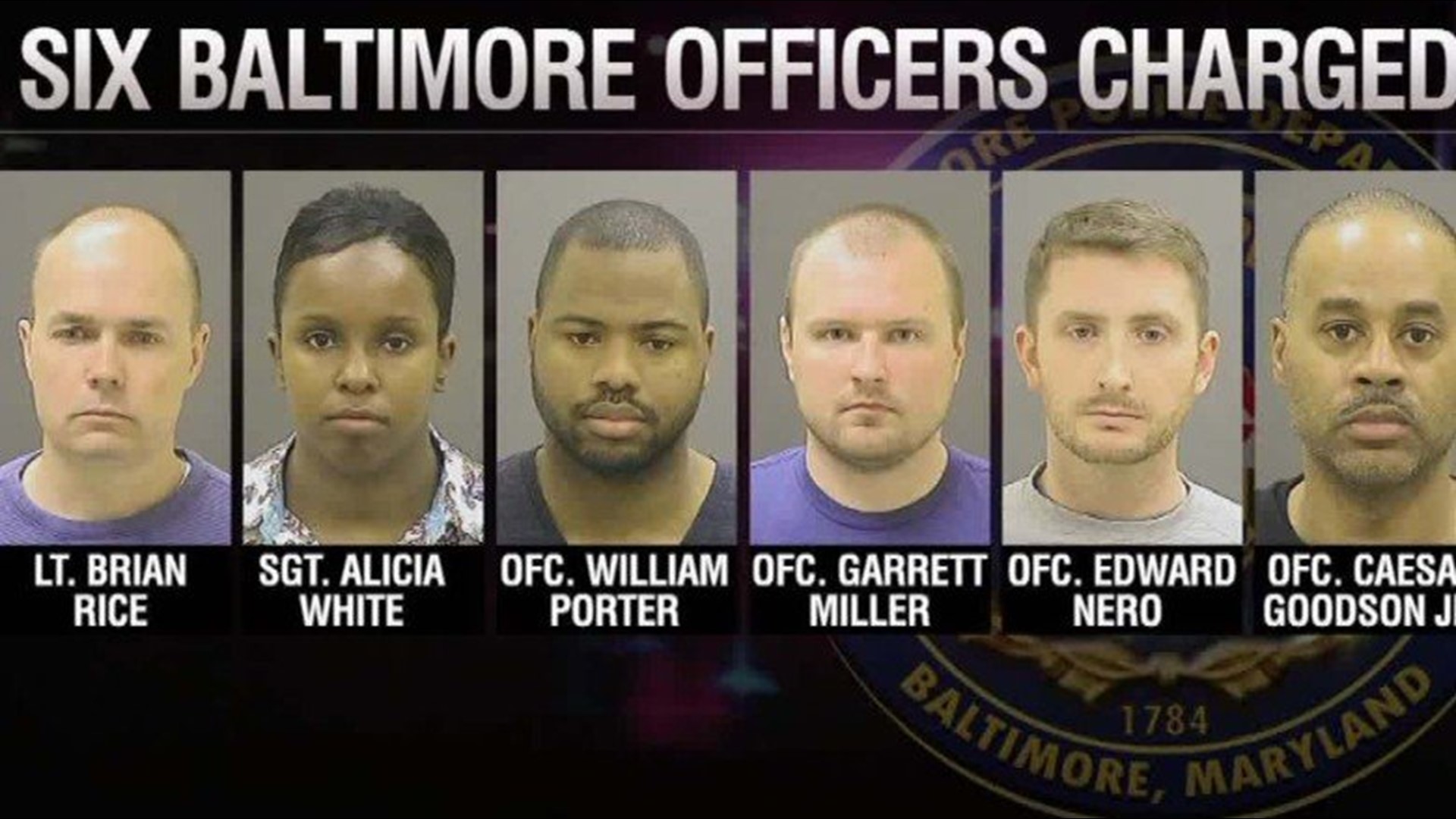 Trial Dates Set For 6 Baltimore Police Officers Charged In The Death Of