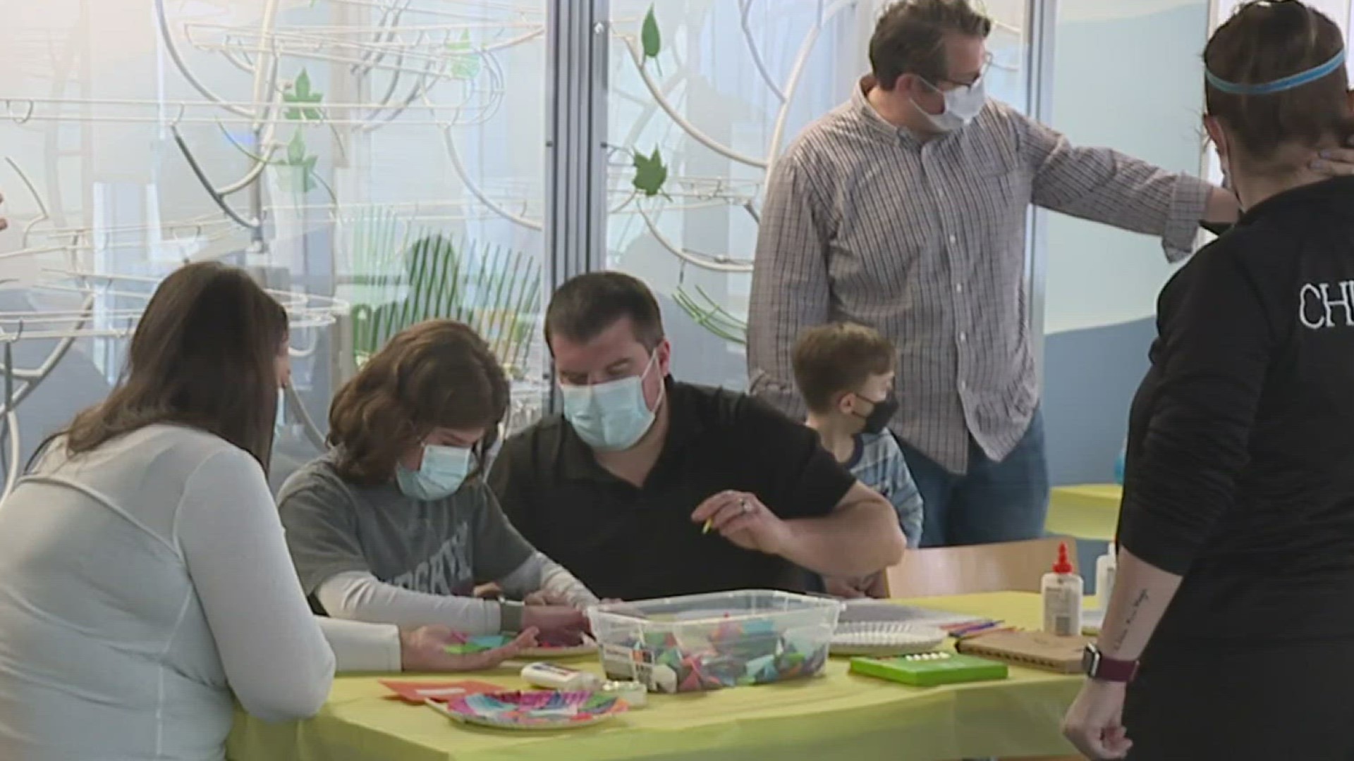 Officials celebrated the start of the event by hosting arts and crafts for children at the hospital.