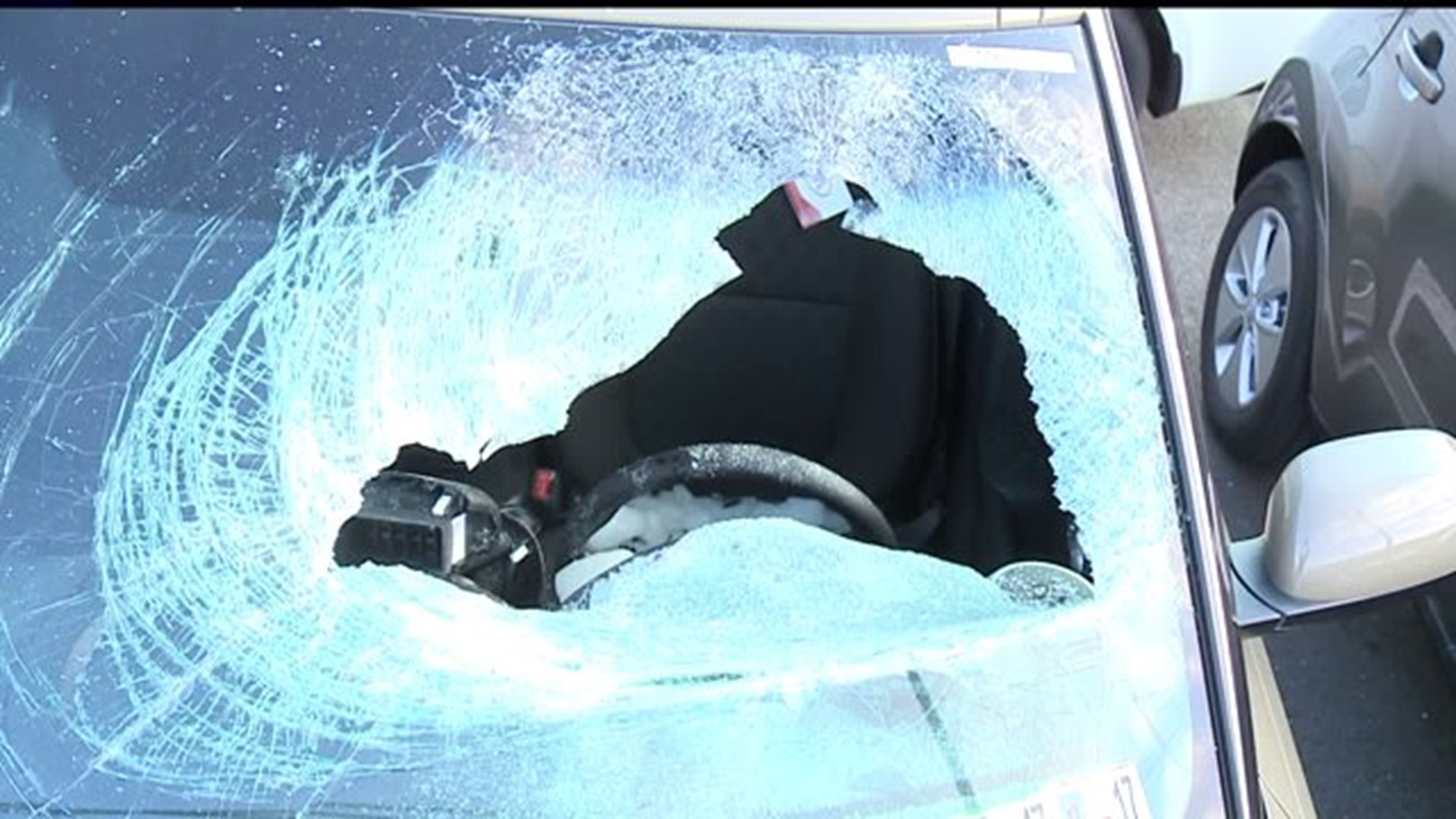 Ice chunk falls from sky, crashes into parked car at dealership in Cumberland County