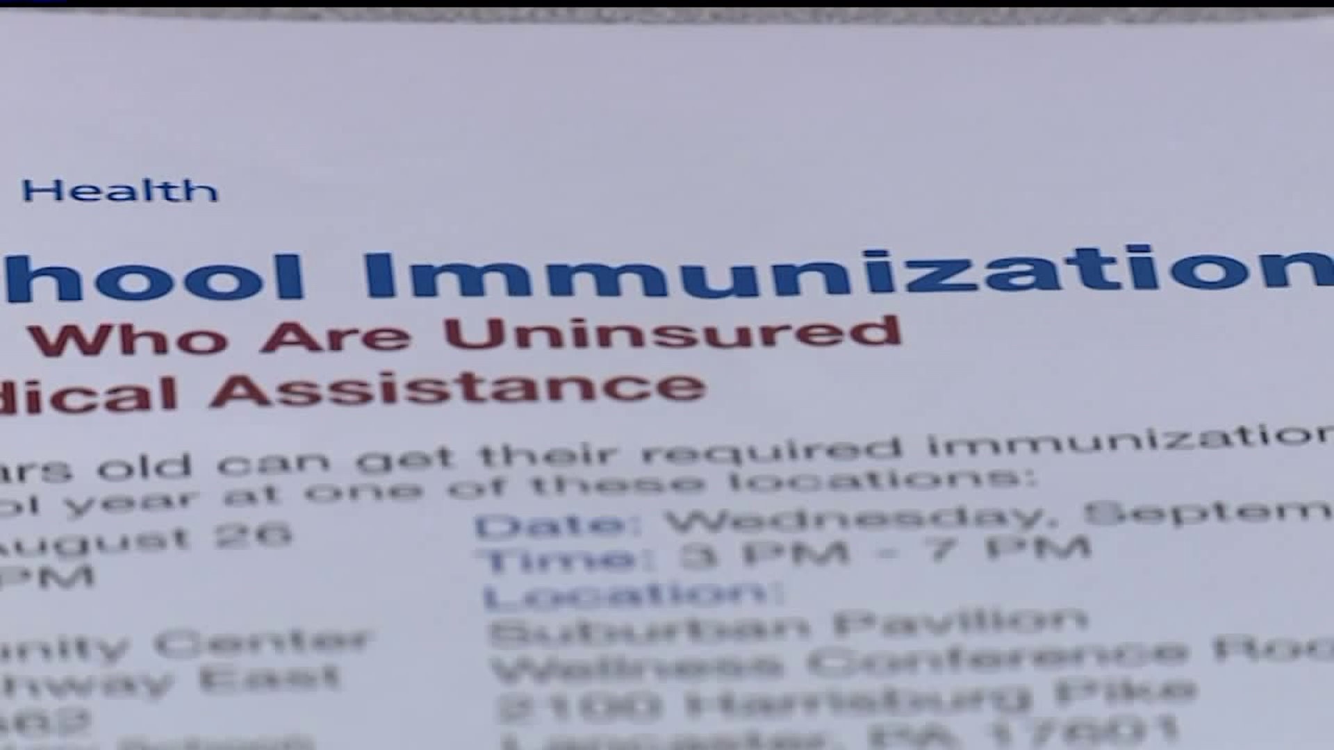 Students absent without vaccinations