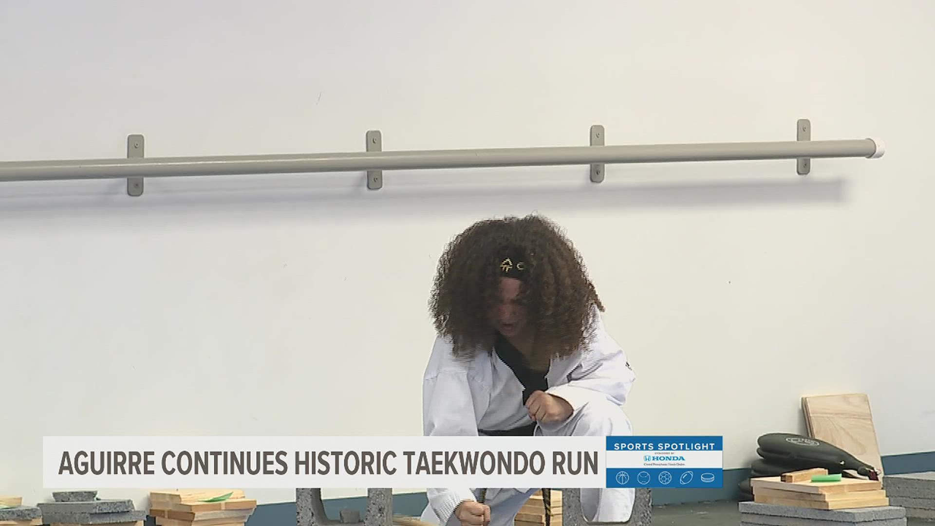 Aguirre becomes one of the youngest third-degree black belts in taekwondo history
