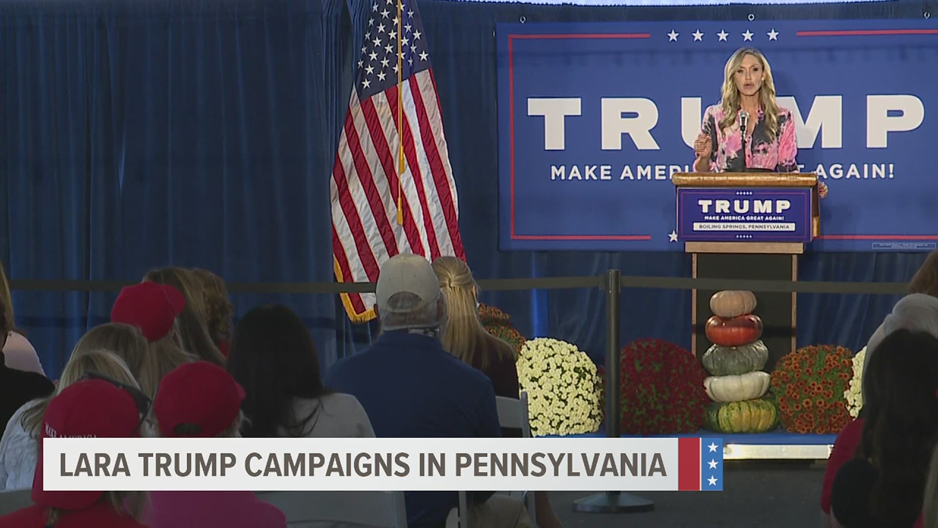 The president's daughter-in-law sought to energize female Pennsylvania voters, whose support for President Donald Trump is flagging, according to recent polls.