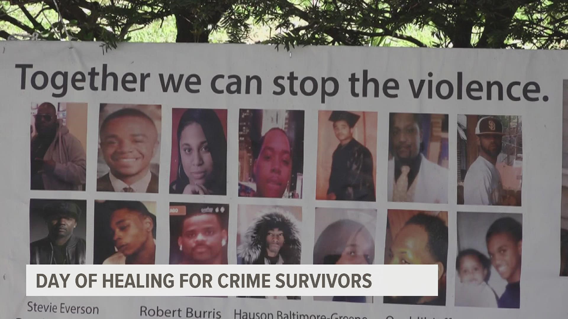 Saturday's vigil was one of dozens of events hosted across the country to mark the end of National Crime Victims' Rights Week.