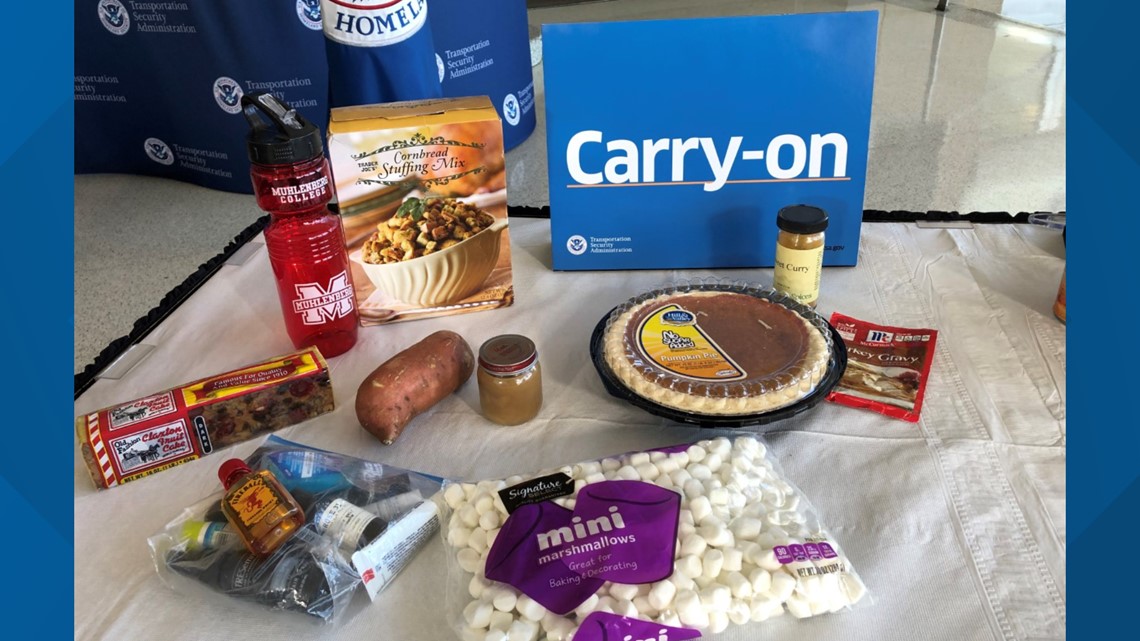 TSA releases a menu of food items that can be carried through