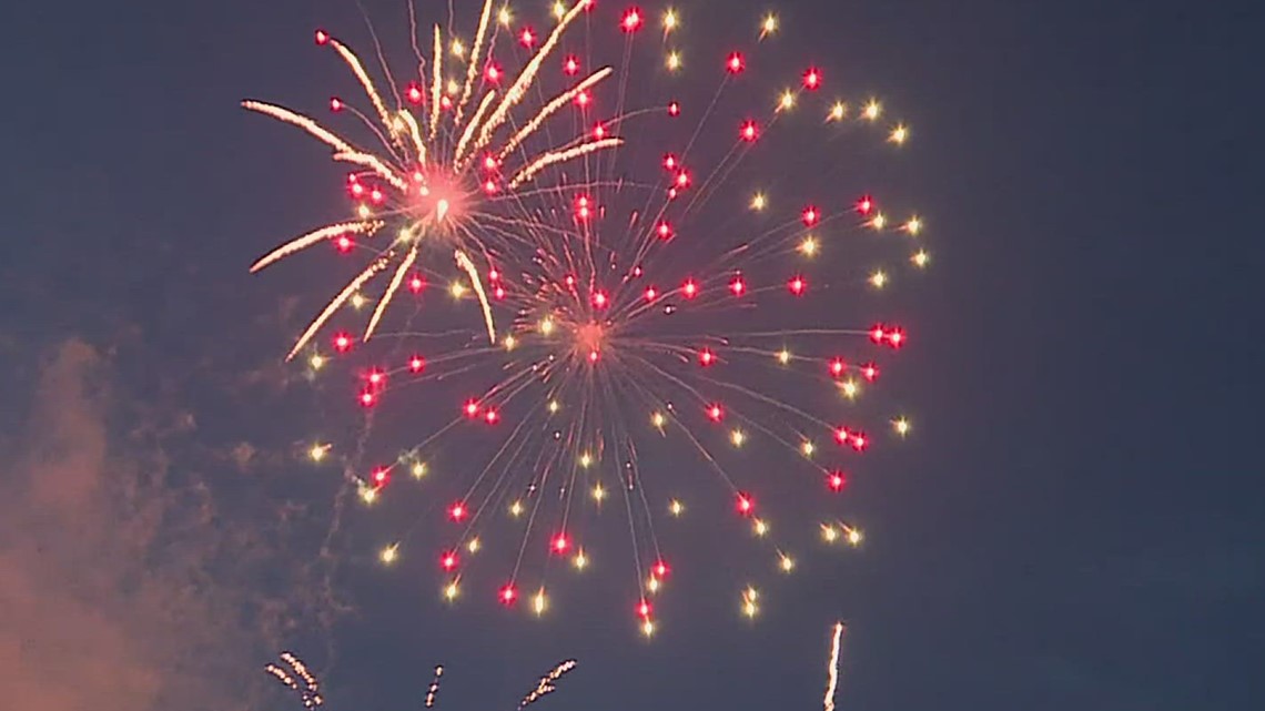 Fireworks light up the night at Long's Park