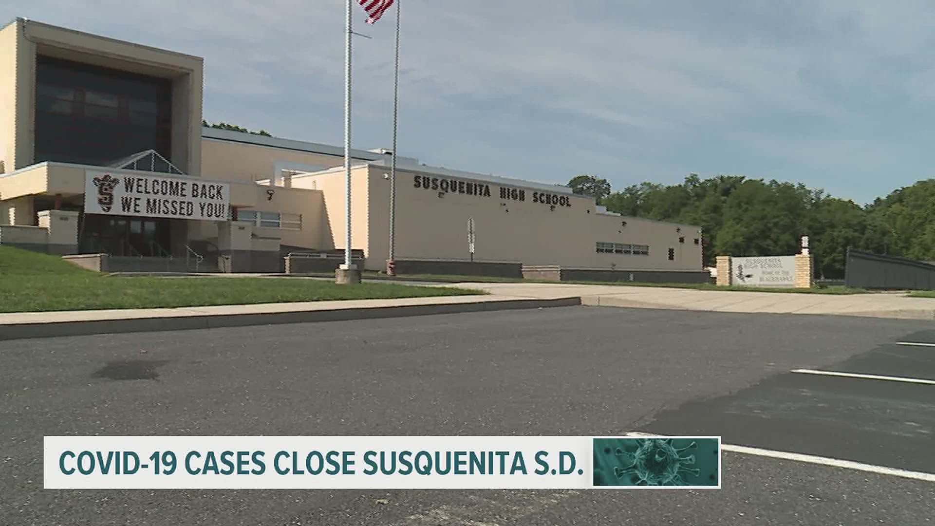 Susquenita School District is closed until August 31st because of COVID-19 two days into the new school year