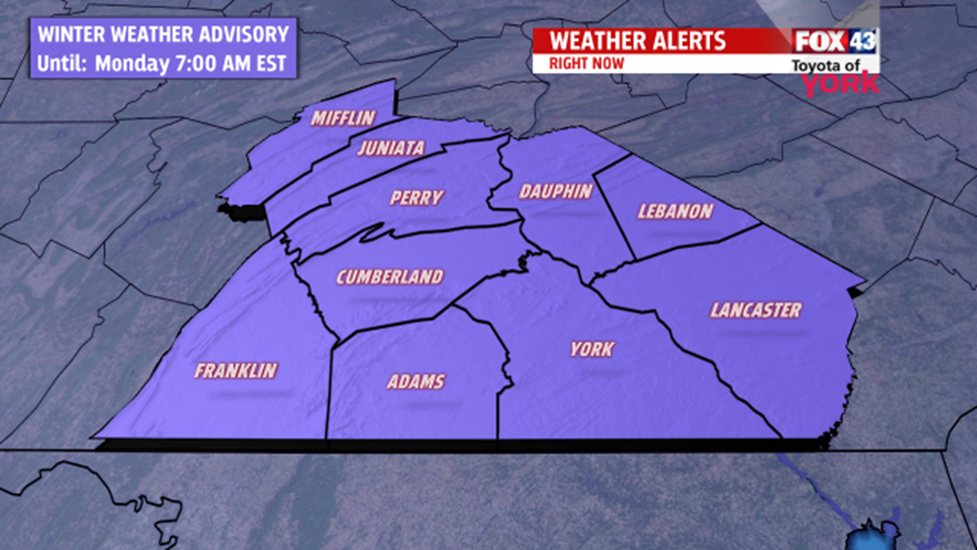 Winter Weather Advisory goes into effect Sunday morning | fox43.com