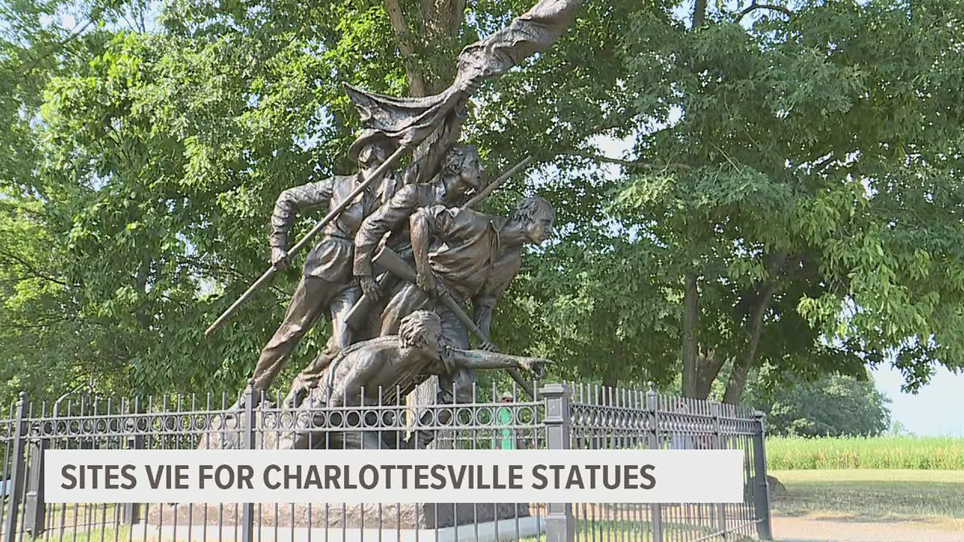 At least 33 applicants have applied to acquire one or both of the bronze Confederate statues removed from Charlottesville earlier this month.