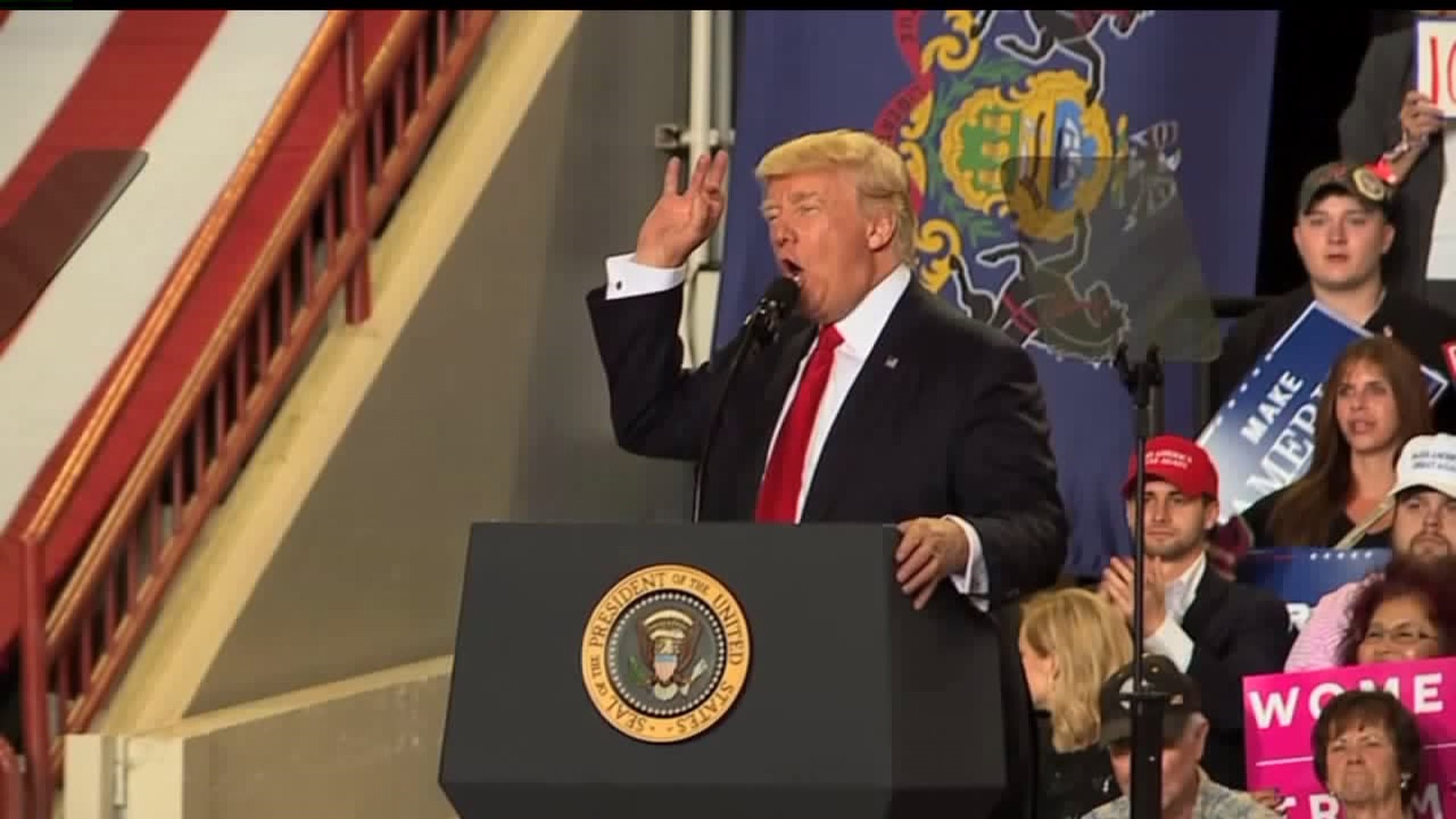President Trump visits Harrisburg marking his 100th day in office