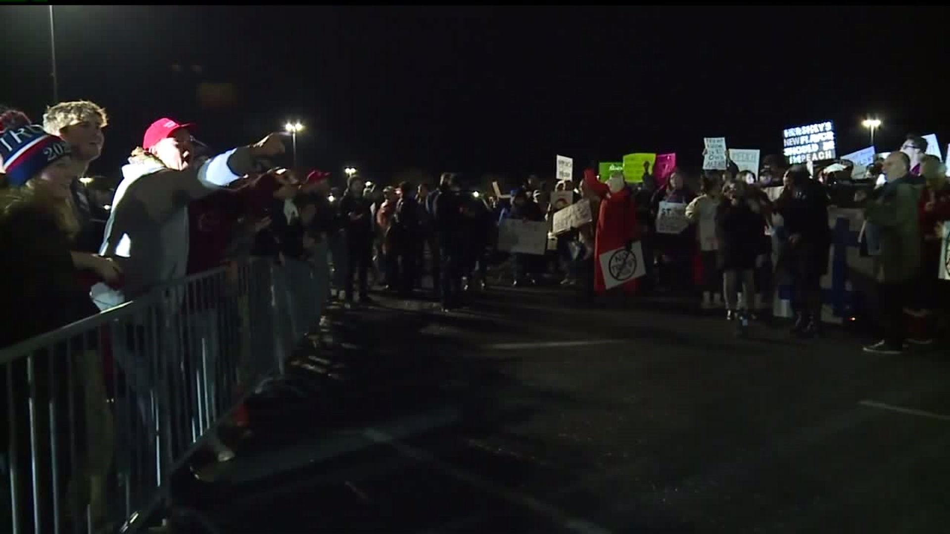 Tense moments at protest outside President Trump rally