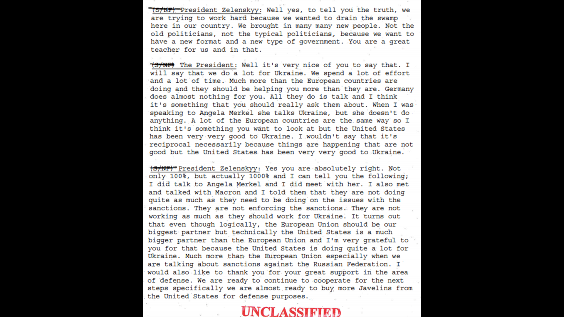 President Trump pushed Ukraine to investigate Joe Biden, transcript ...