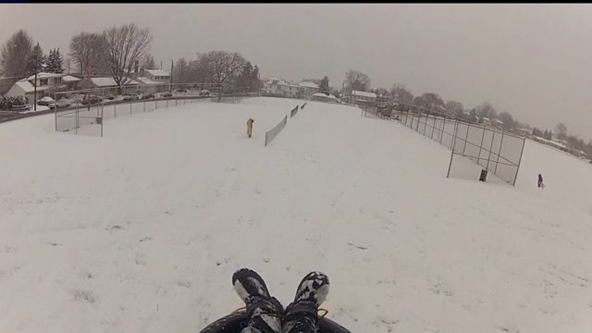 Local Kids Take Advantage of a Day to Go Sledding