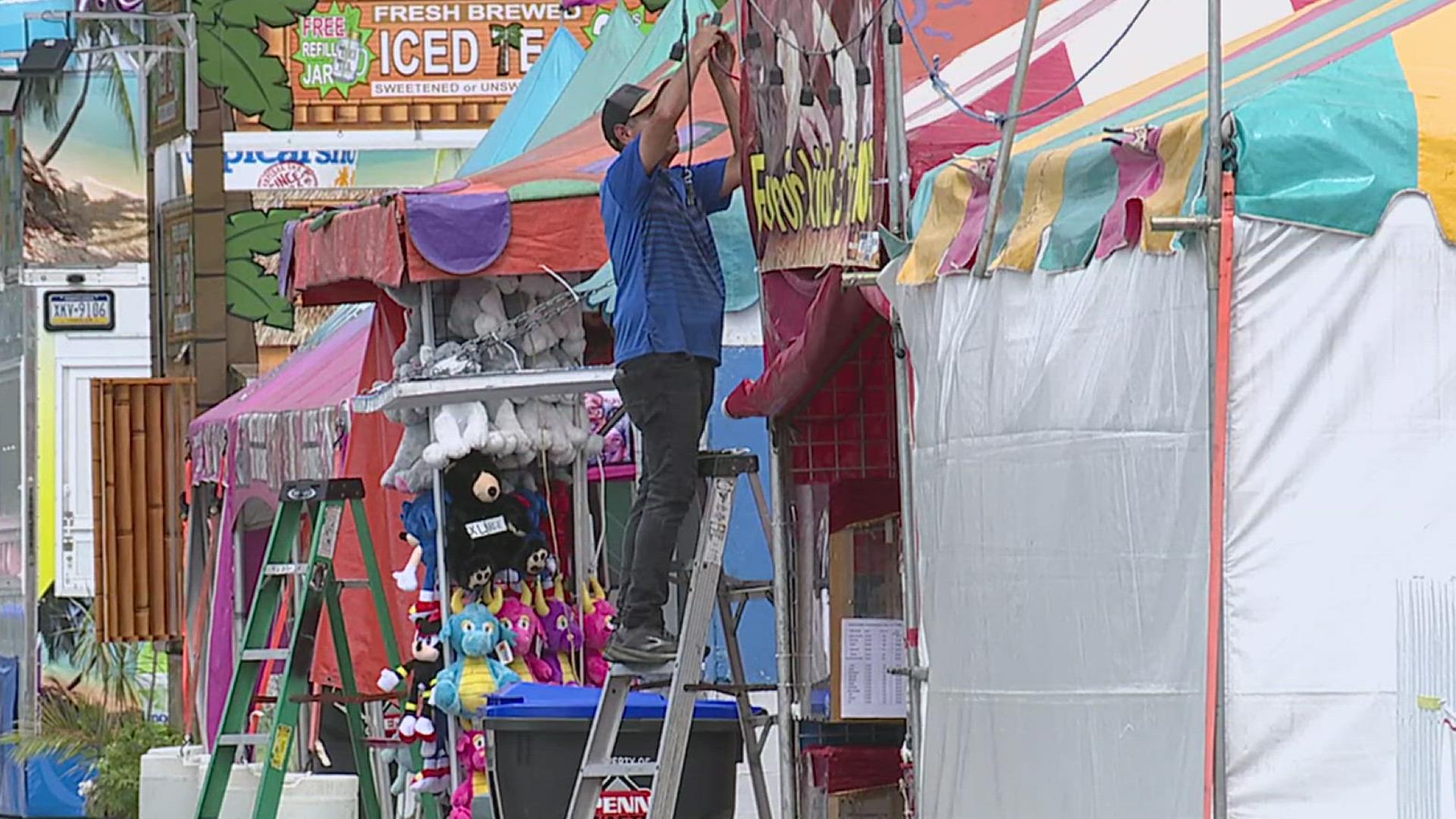 Vendor operators have spent most of the week assembling their stands ahead of the fairground gates opening on Friday morning.