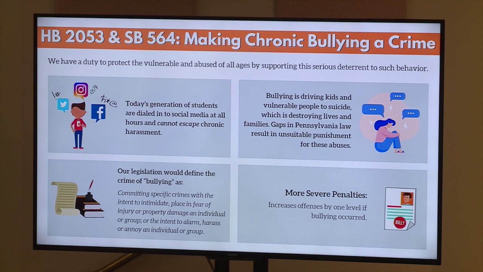 Companion bills aim to increase penalties for bullying-related