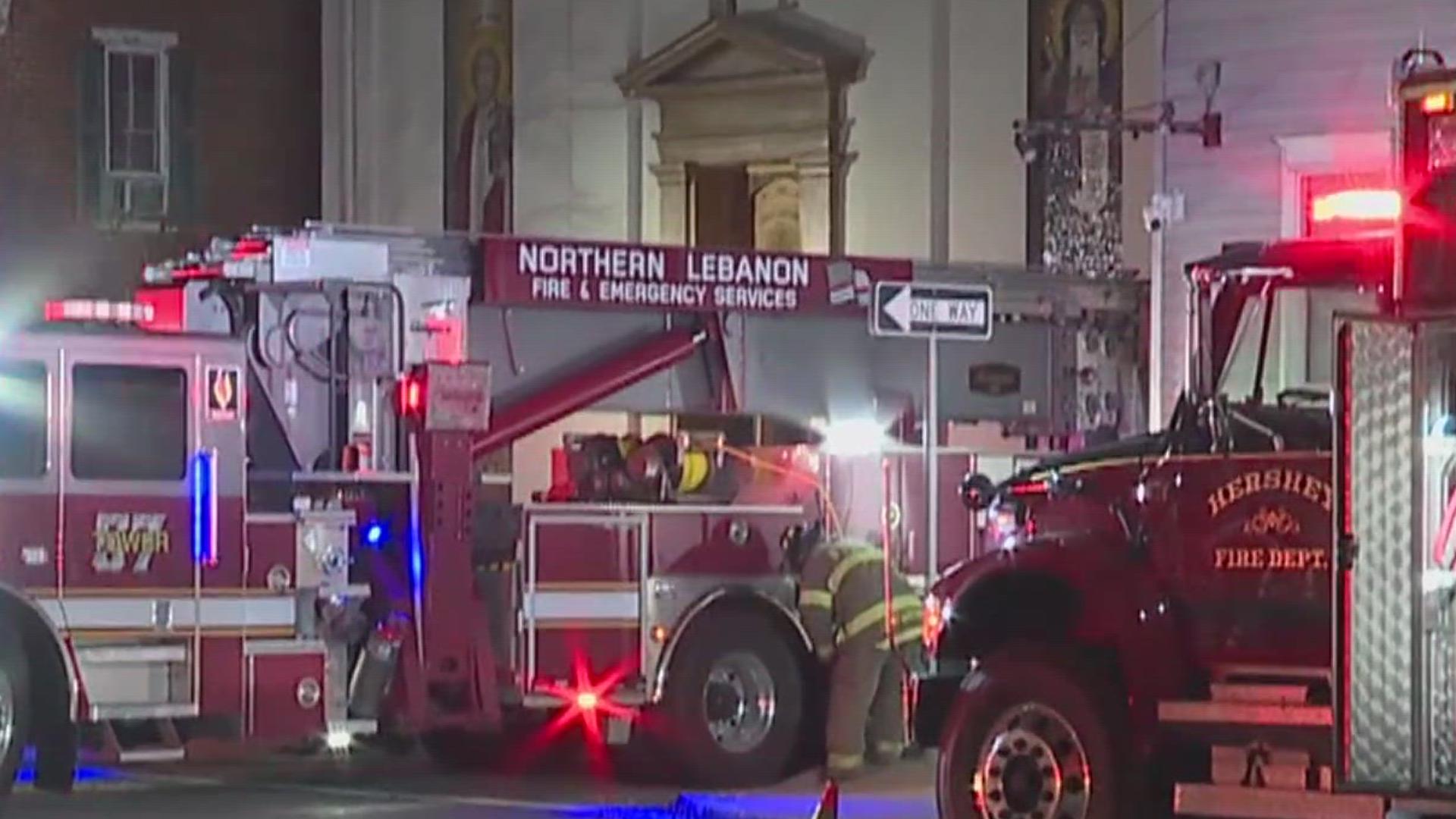 ​The deputy fire chief of Union Hose Co. said that the fire began in the basement of the church, and the cause will be under investigation by the State Fire Marshal.