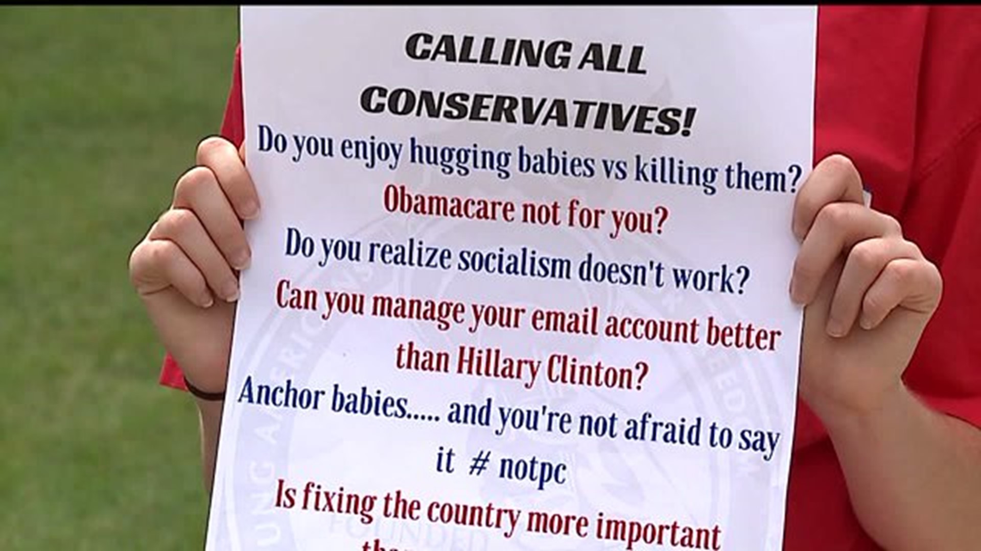 Controversy on campus: Conservative group`s flyers defaced and removed
