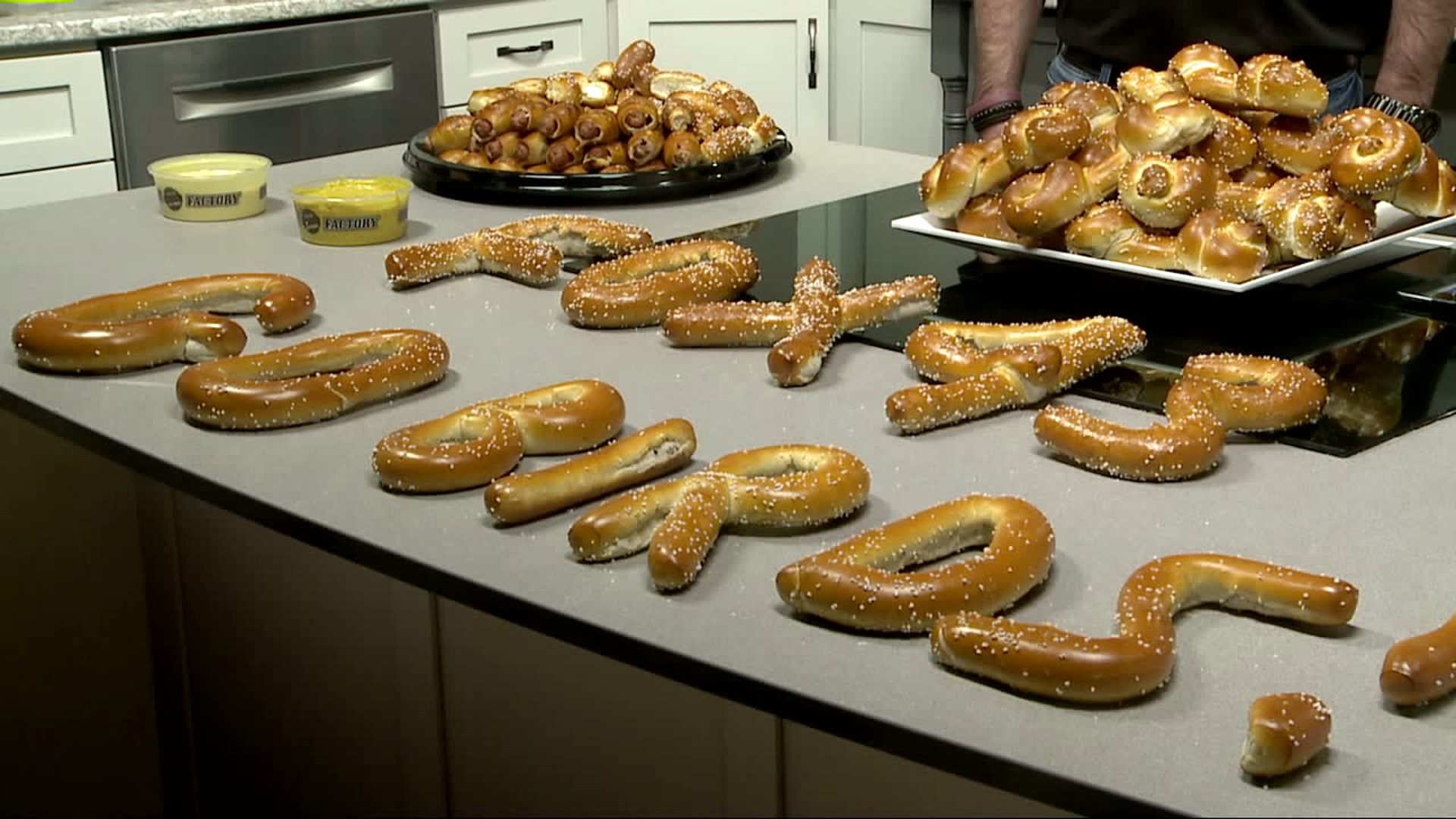 Philly Pretzel Factory shows off selections for Super Bowl Sunday