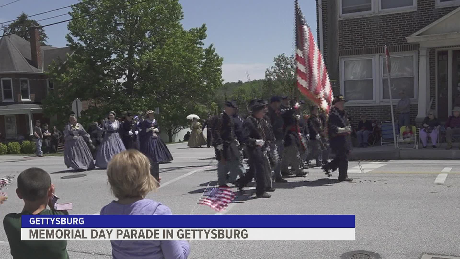 Hundreds of people gathered in Gettysburg to attend the Memorial Day parade and a ceremony at the Gettysburg National Cemetery