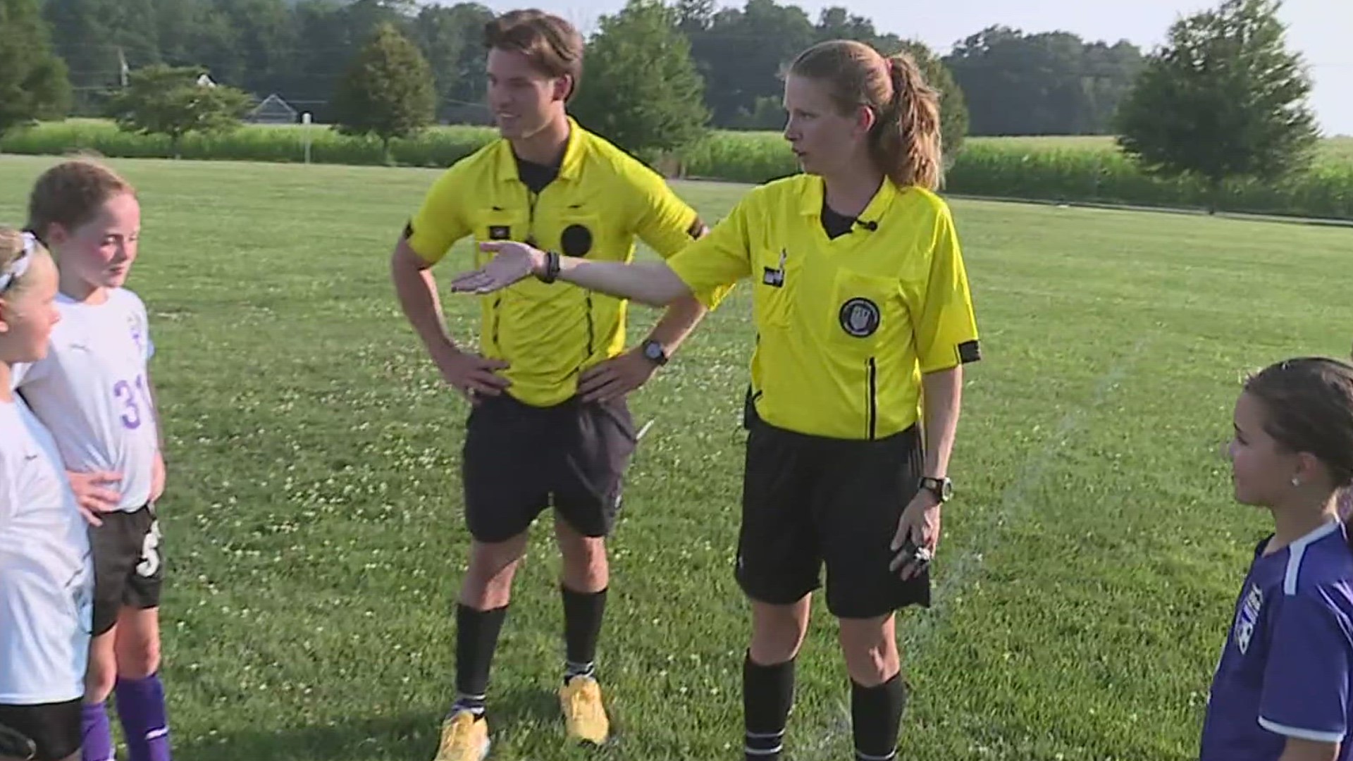 FOX43's Tyler Hatfield put on the whistle and grabbed his cards, to ref a soccer game.