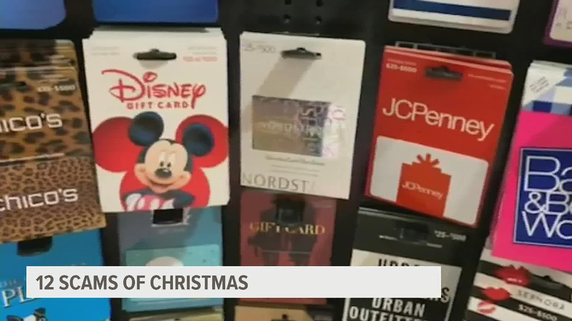 Gift card scams made our list of scams this holiday season.
