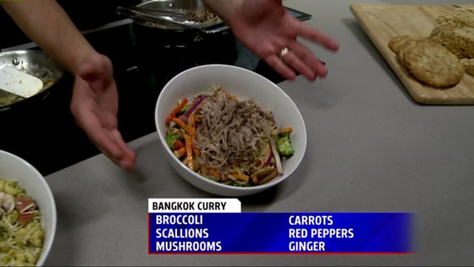 Making Bangkok Curry with Noodles & Co. presentation