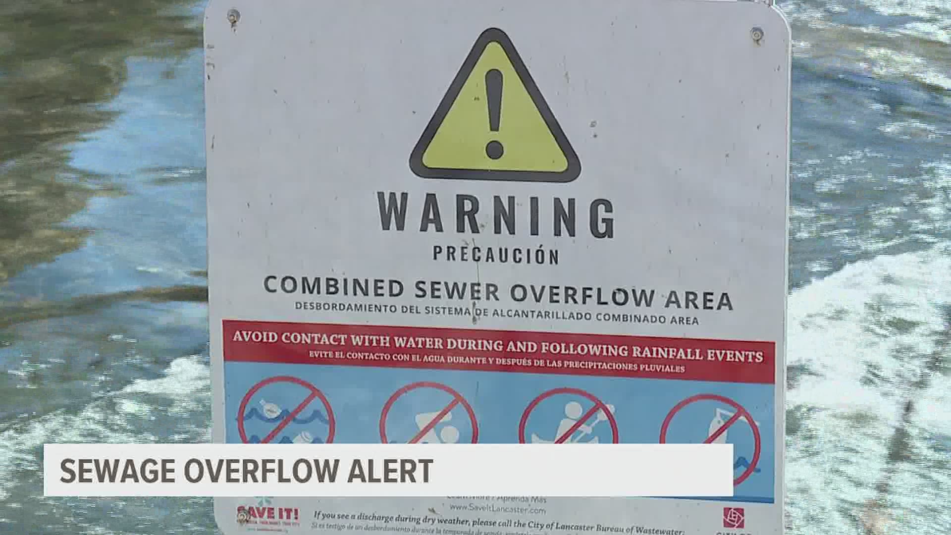 If you see lights which are located near the Conestoga River turn red or yellow, people do not have the green light to enter the water. Sewage is flowing.