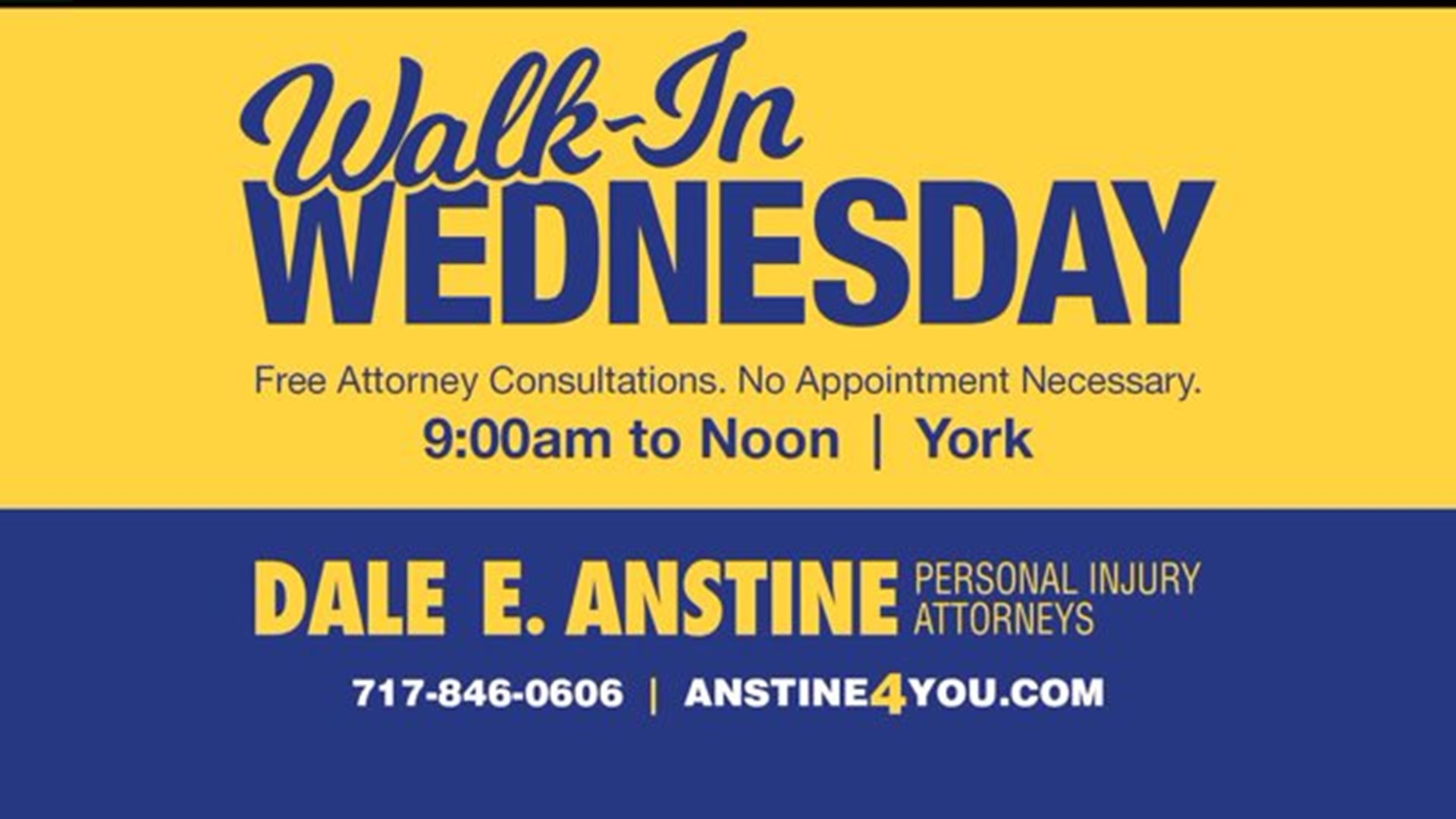 Dale E. Anstine offers free legal advice on `Walk-In Wednesdays`