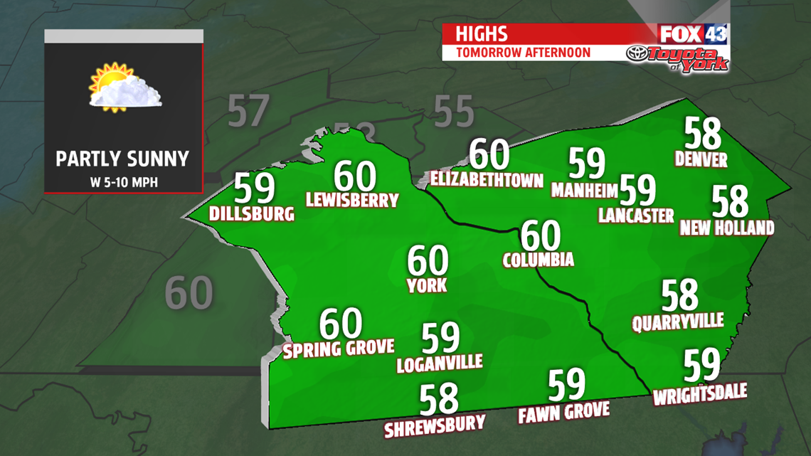 Increasing clouds but temperatures remain above average | fox43.com