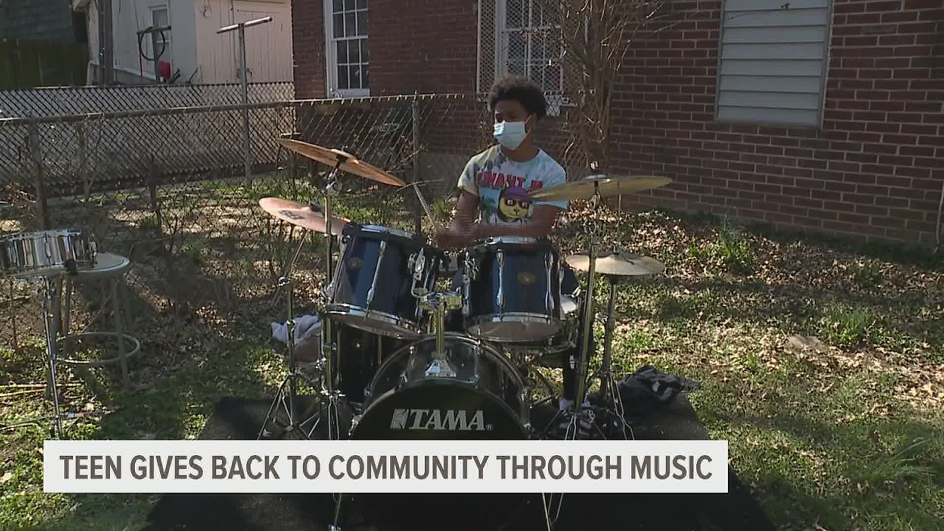 Najeeb Moore Jr. is giving back to his local community one drum beat at a time.