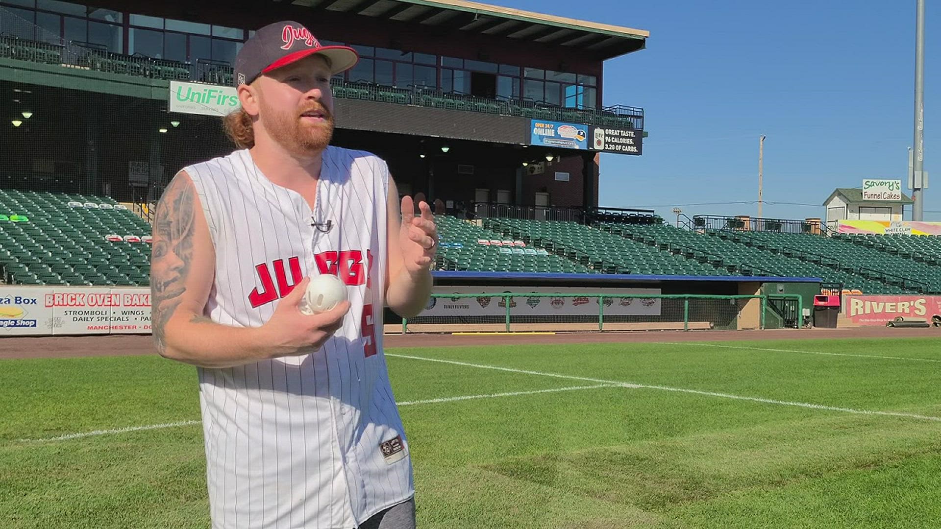 Lyndsay Barna was the only person to register a hit, and she made sure to take her trot around the bases.