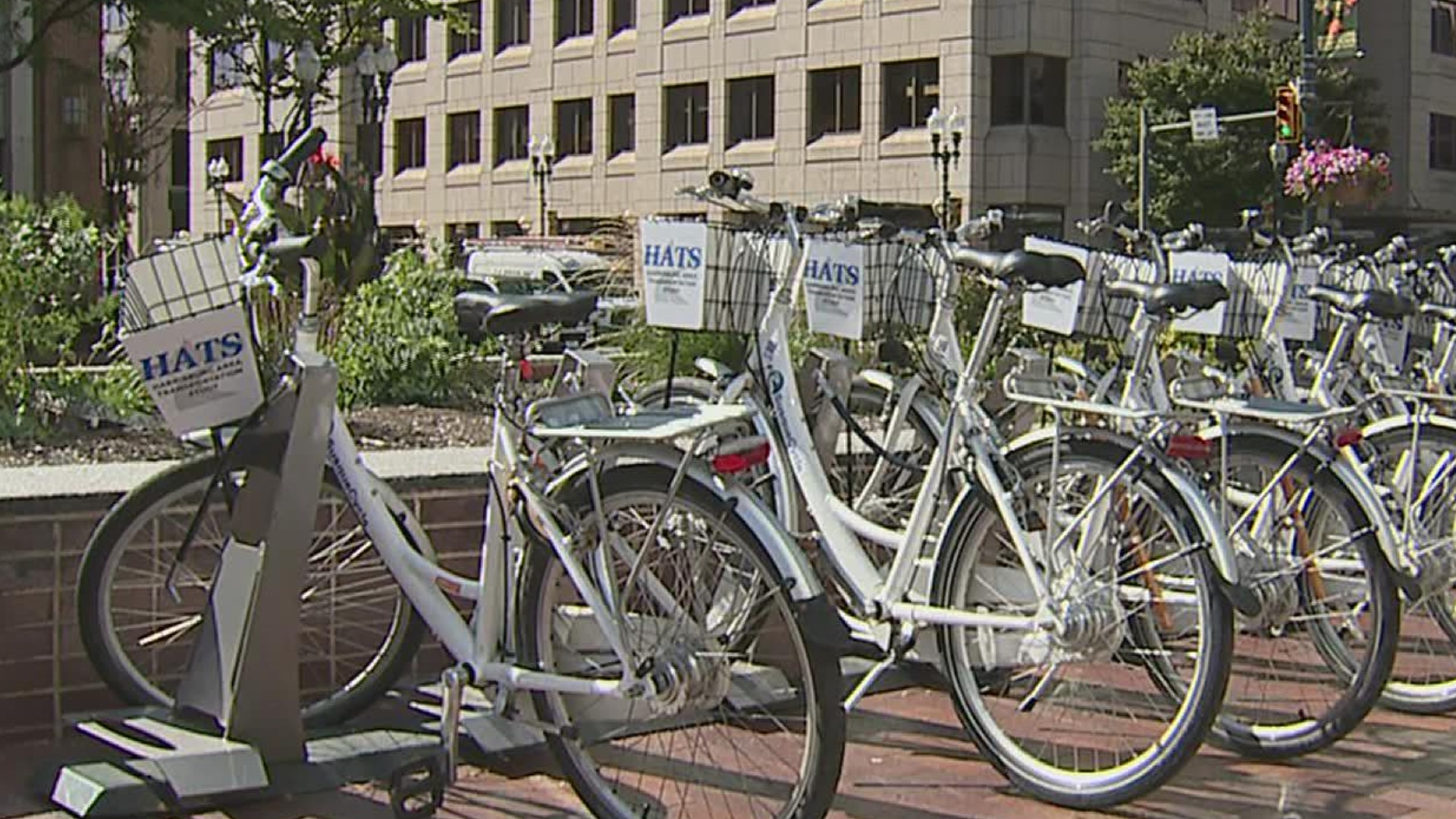 The bikes operate like many other bike share programs, where you can take the bike out for a small fee and return it to any other station across the city.