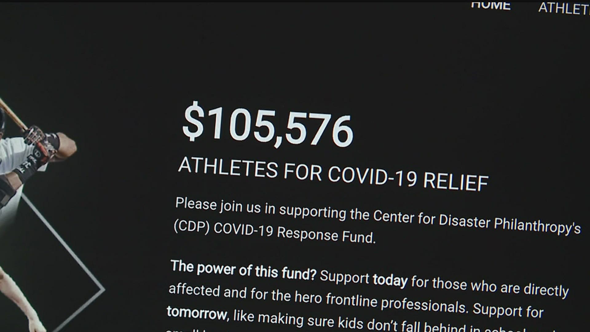 Some of the biggest names in the sports world are combining their relief efforts thanks to a Harrisburg-based tech company, Pledge It.