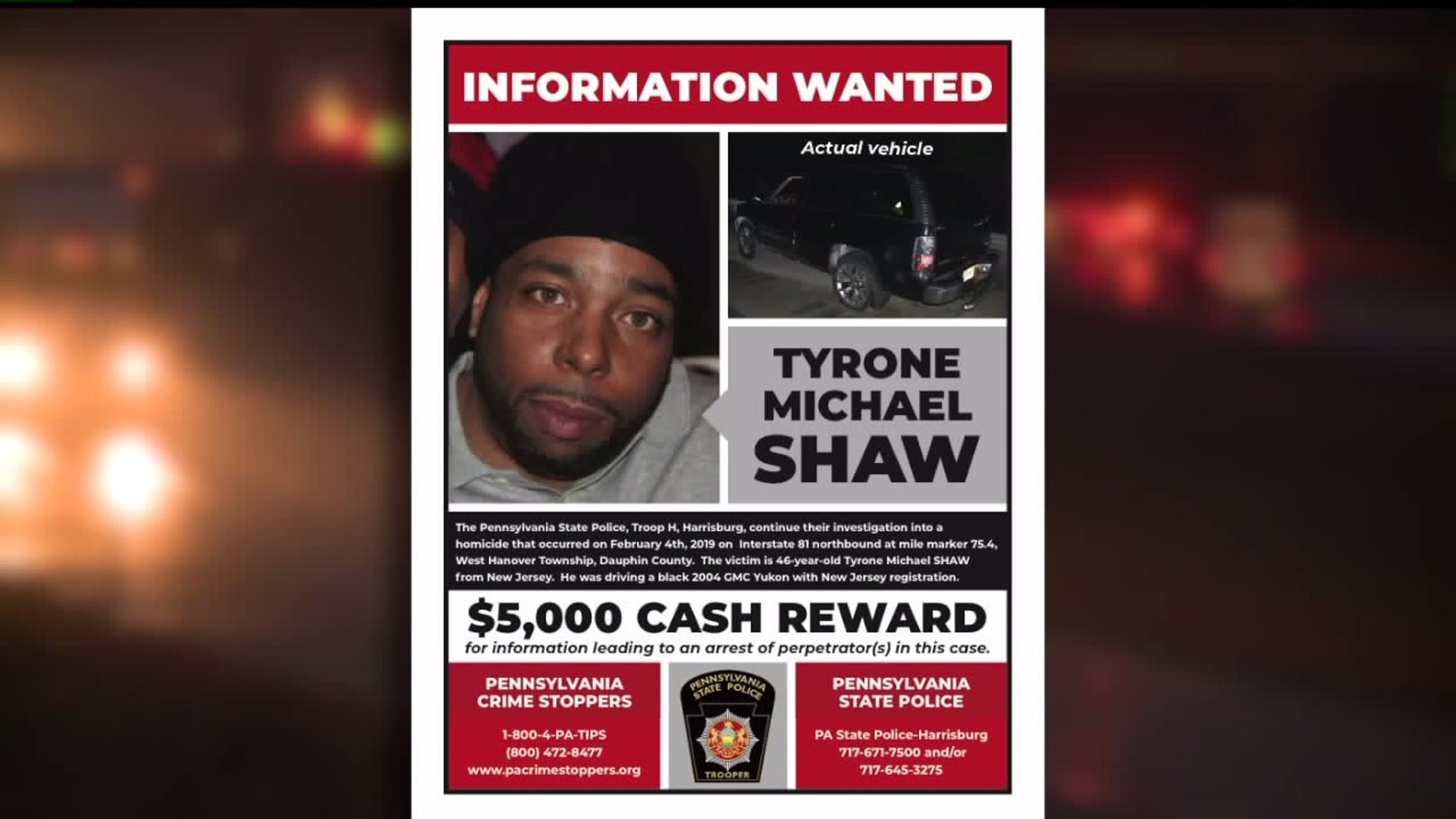 $5K Reward in Tyrone Shaw Homicide