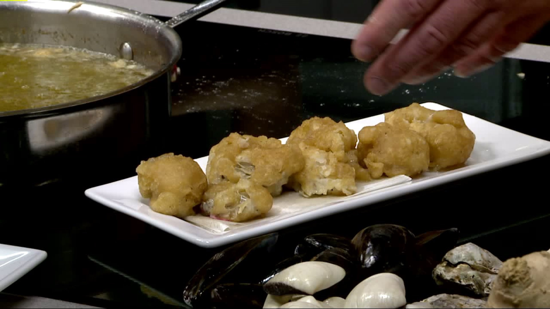 Yuengling Battered Oysters with an Asian twist presentation