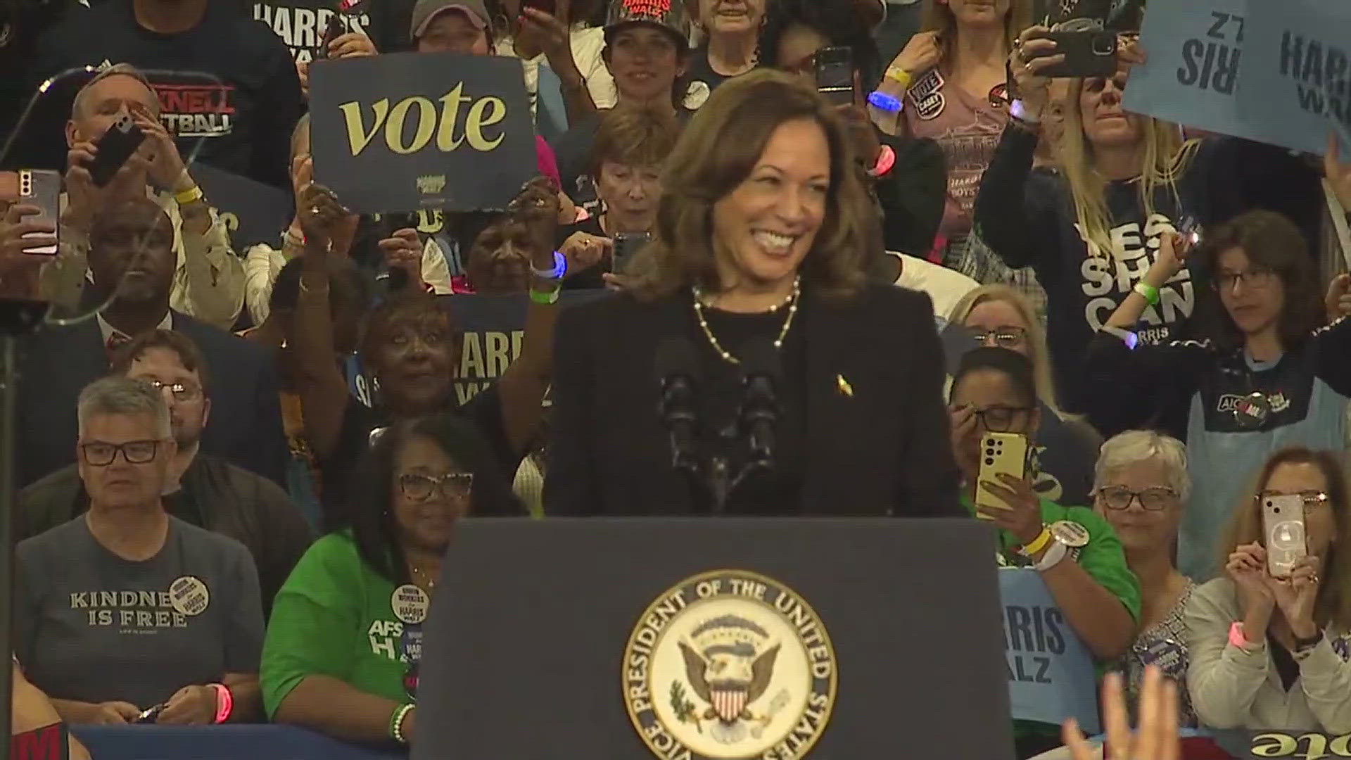 Vice President Kamala Harris held a campaign rally at the PA Farm Show Complex, less than a week ahead of the election.