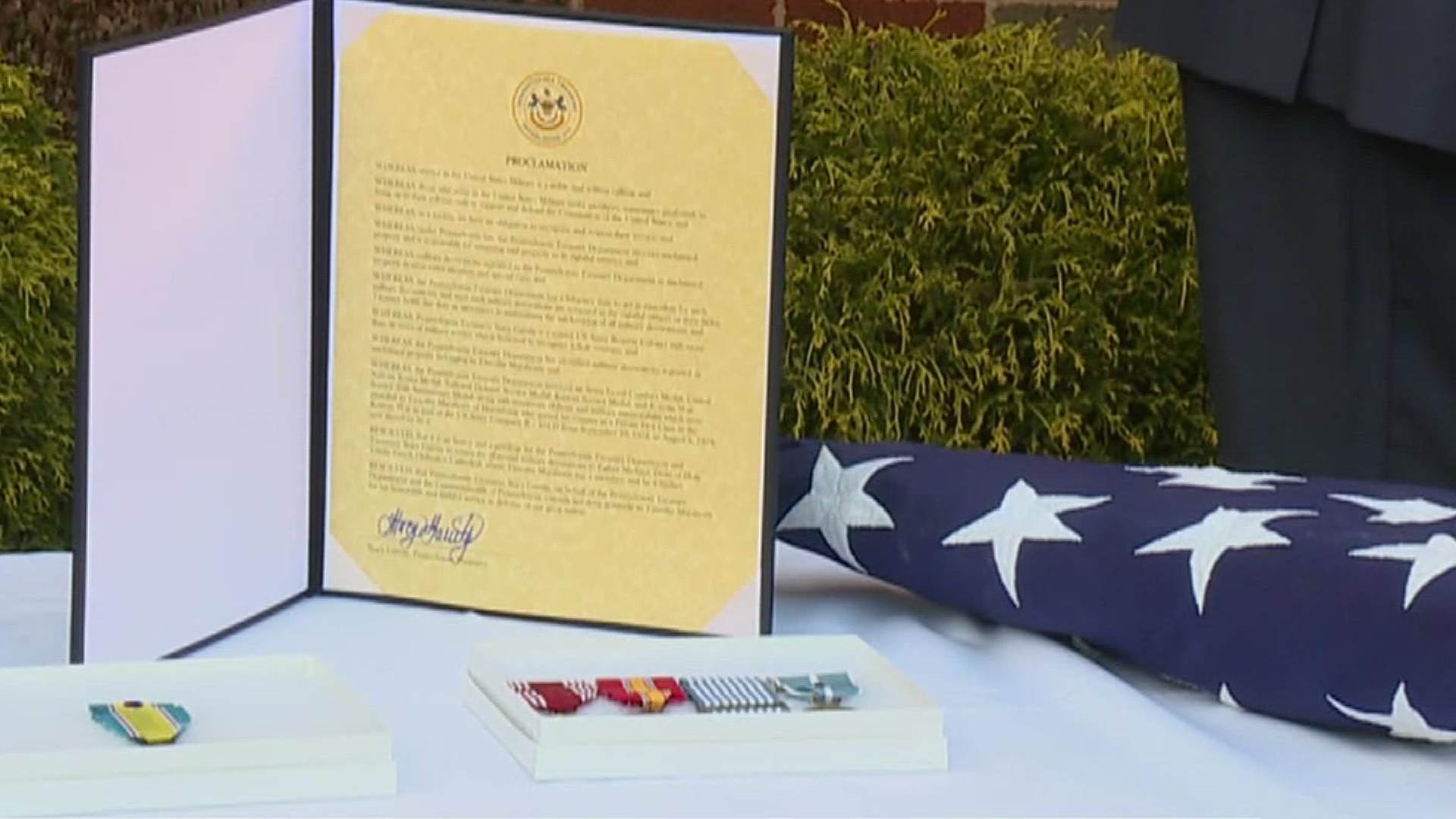 The medals belong to the late Timothy Marahoris, a veteran who served in the Korean War.