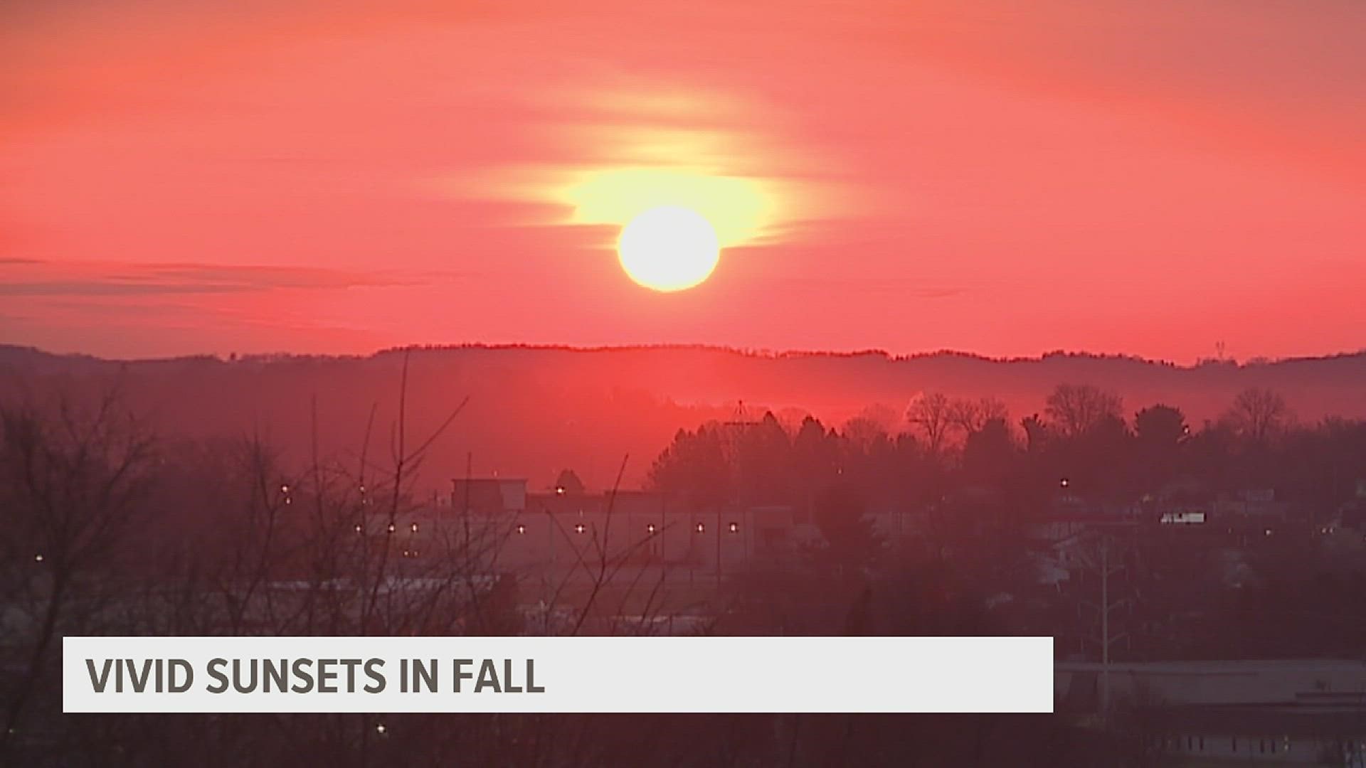 The lowering sun angle during the fall season really helps enhance our sunset viewing experience!