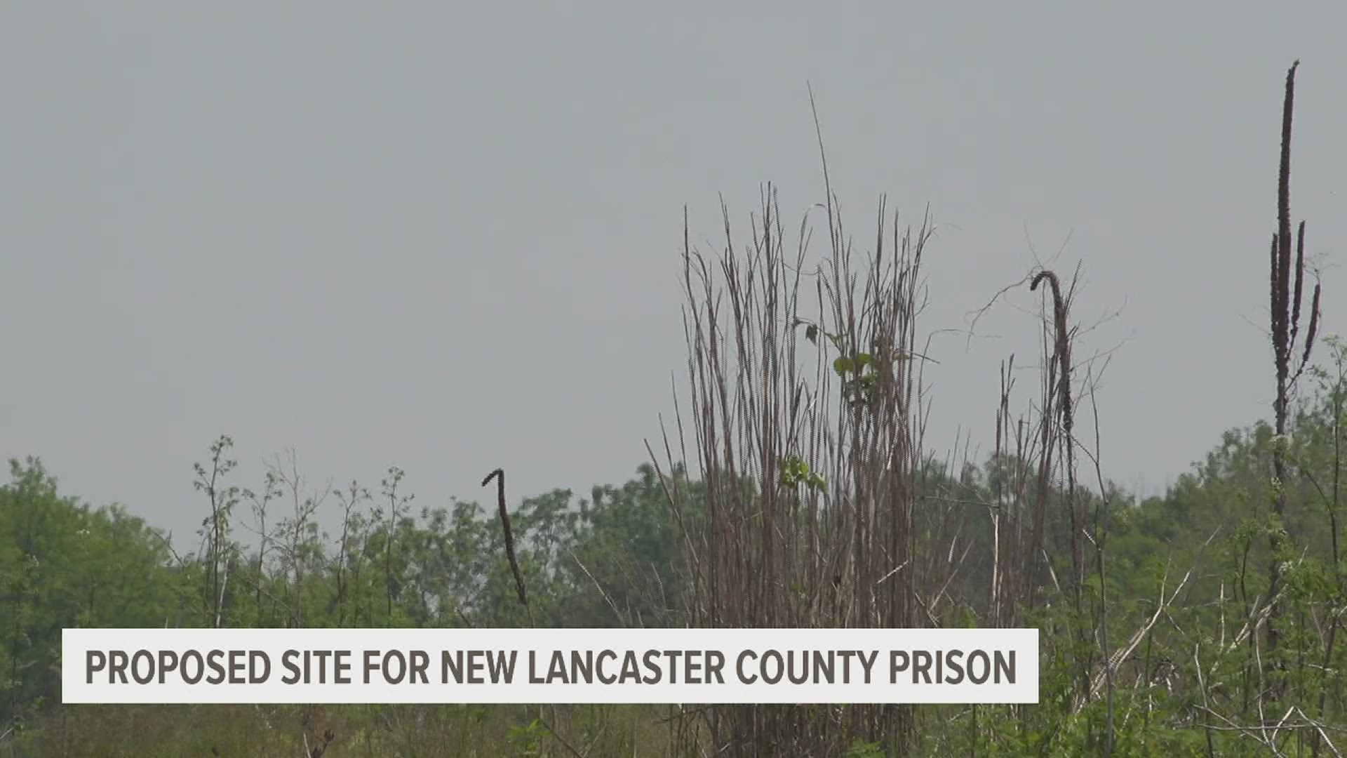 The property in question is located along the Conestoga River in Lancaster Township. If built, the new prison would border the water and a nearby cemetery.