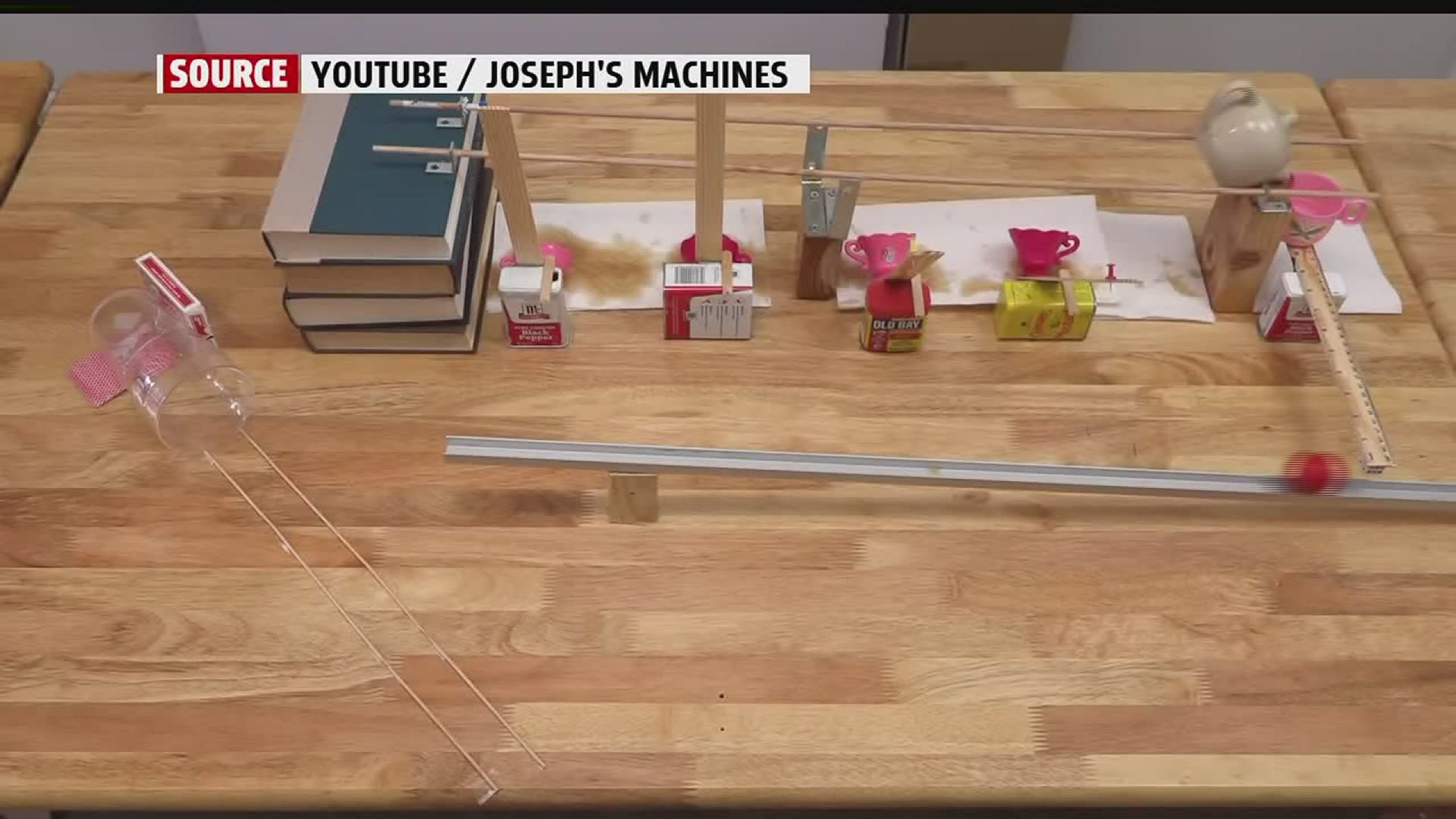 Using things like dominoes, rubber balls and home-made ramps, see how crazy you can make your machine -- before it all falls apart!