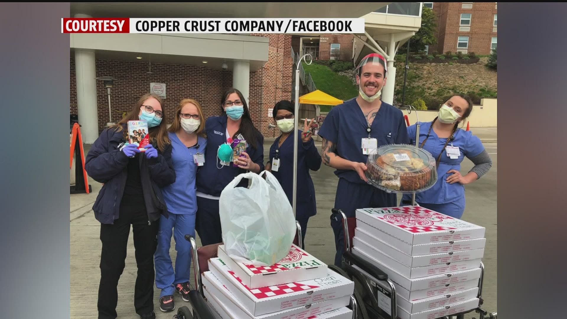 The Copper Crust Company is working hard to ensure the doctors, nurses and other staff have a slice of happiness to look forward to.