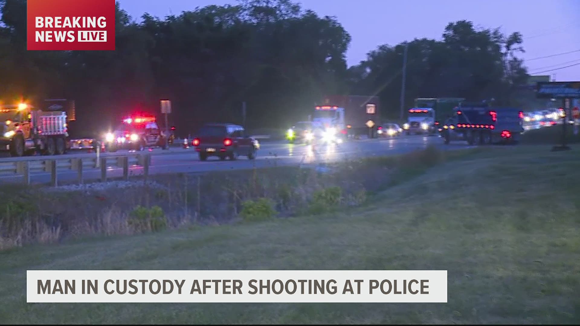 Police say they initiated a traffic stop on an armed suicidal male who then opened fire on officers.