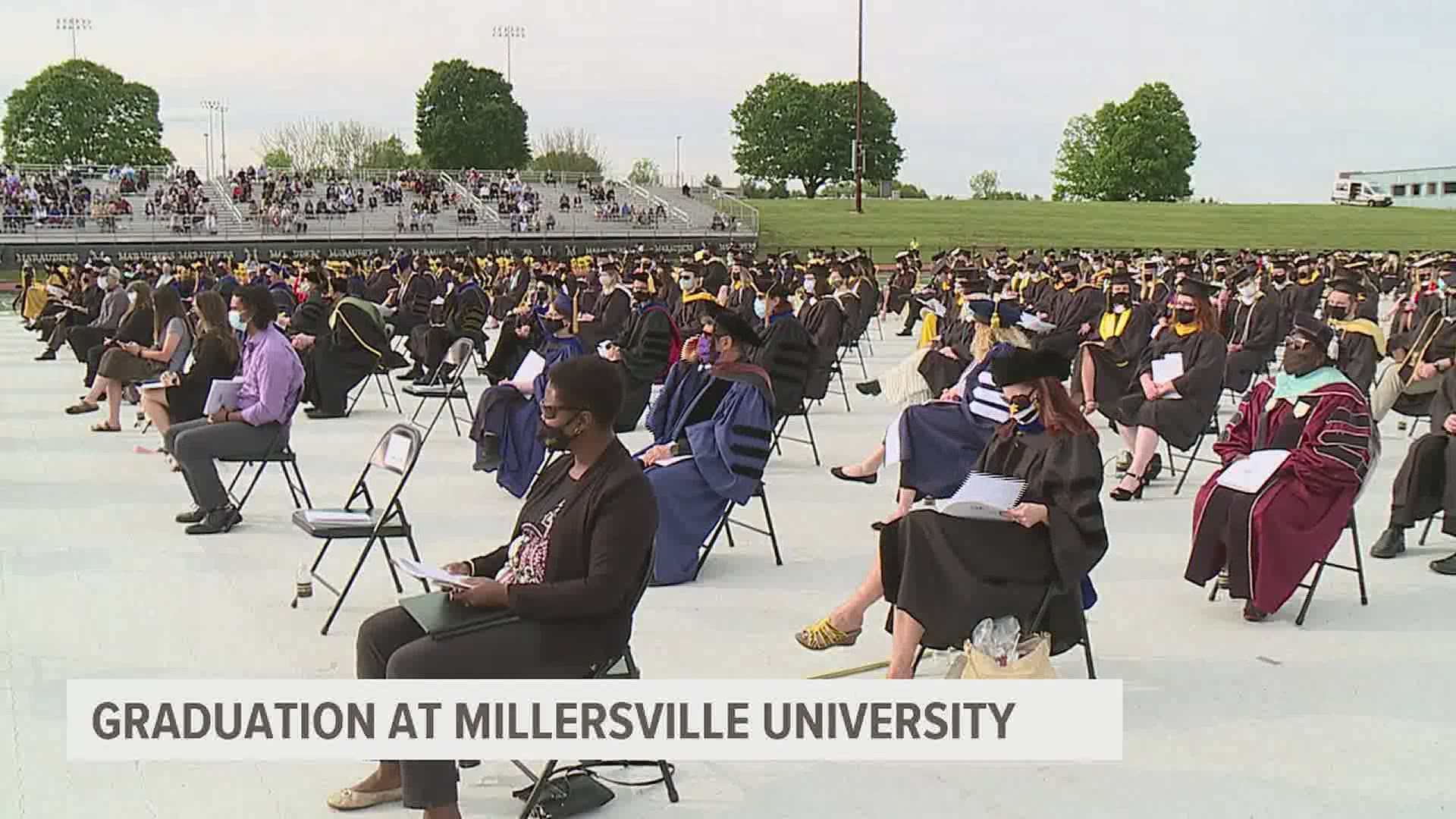 Millersville University held its commencement tonight in Lancaster County, for both this year's and last year's graduates.