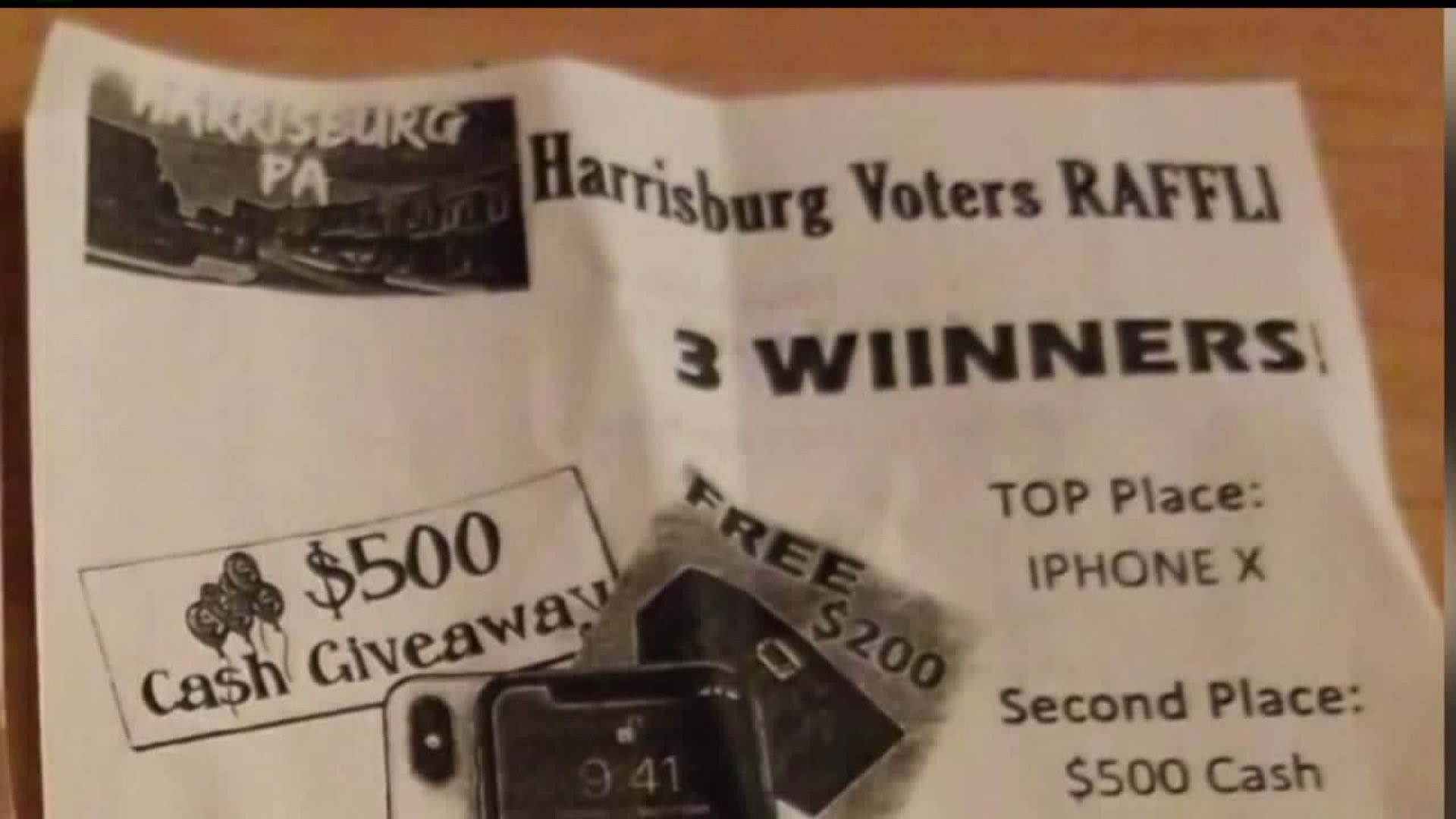 Raffle tickets handed out in Harrisburg to encourage people to vote