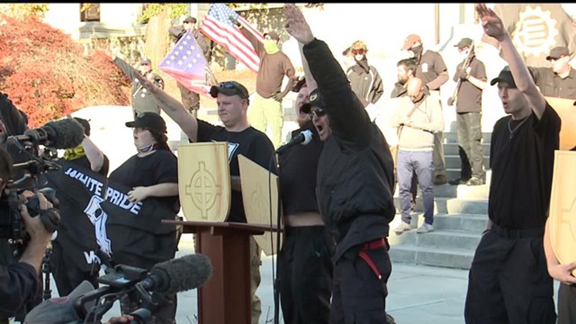 National Socialist Movement rally brings out protestors and peaceful opposition to Harrisburg