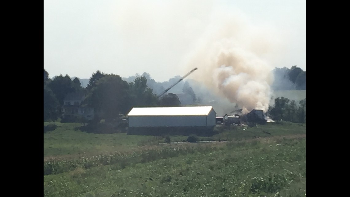 Barn destroyed by fire in York County
