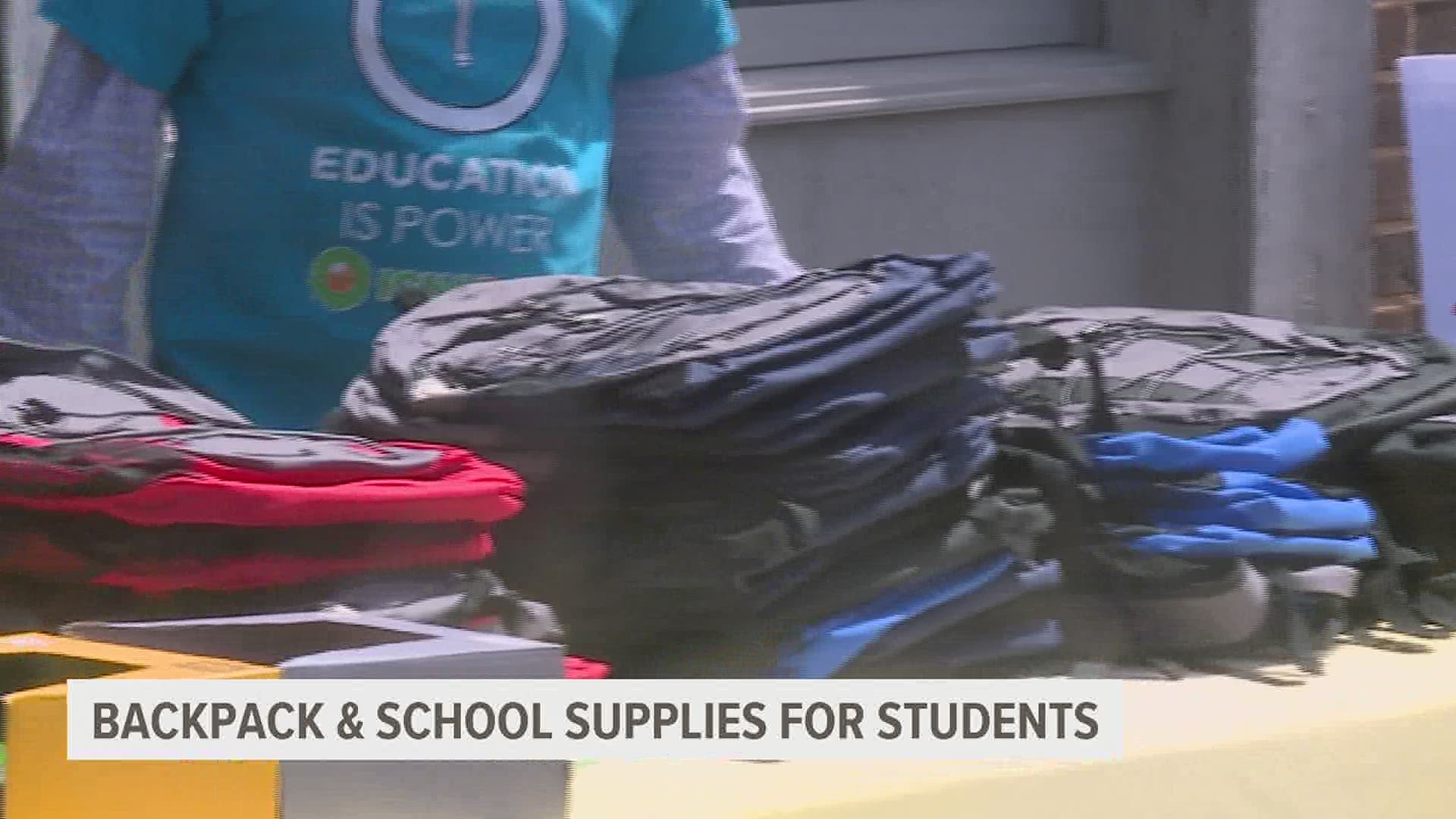 The Islamic Circle of North America held annual giveaway of backpacks filled with school supplies.