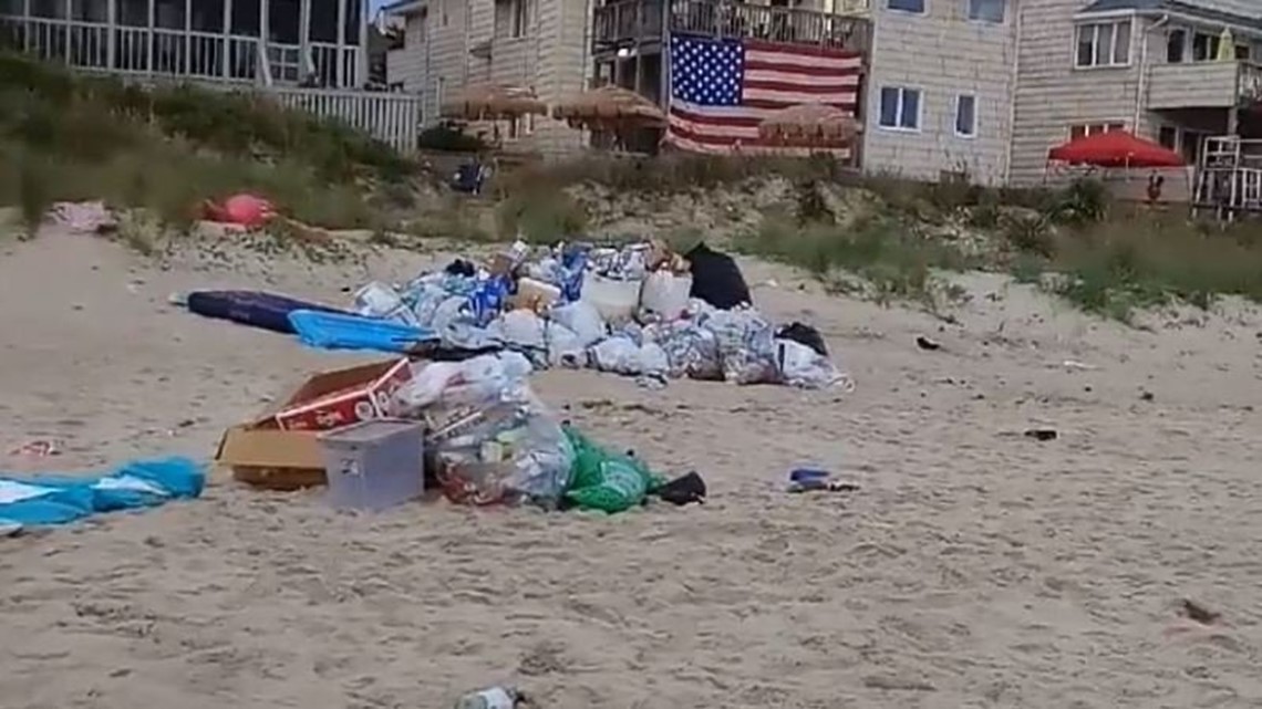 Partygoers leave 10 tons of trash on Virginia Beach after Memorial